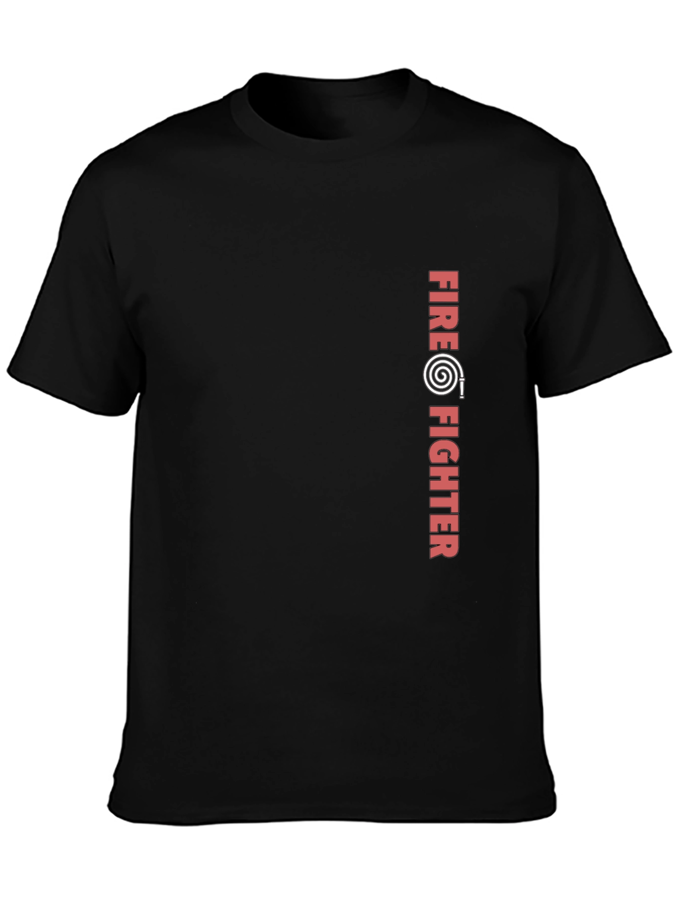 Firefighter Graphic Print Black T-Shirt