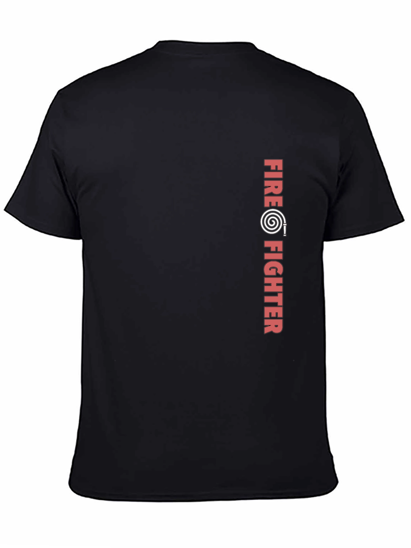 Firefighter Graphic Print Black T-Shirt