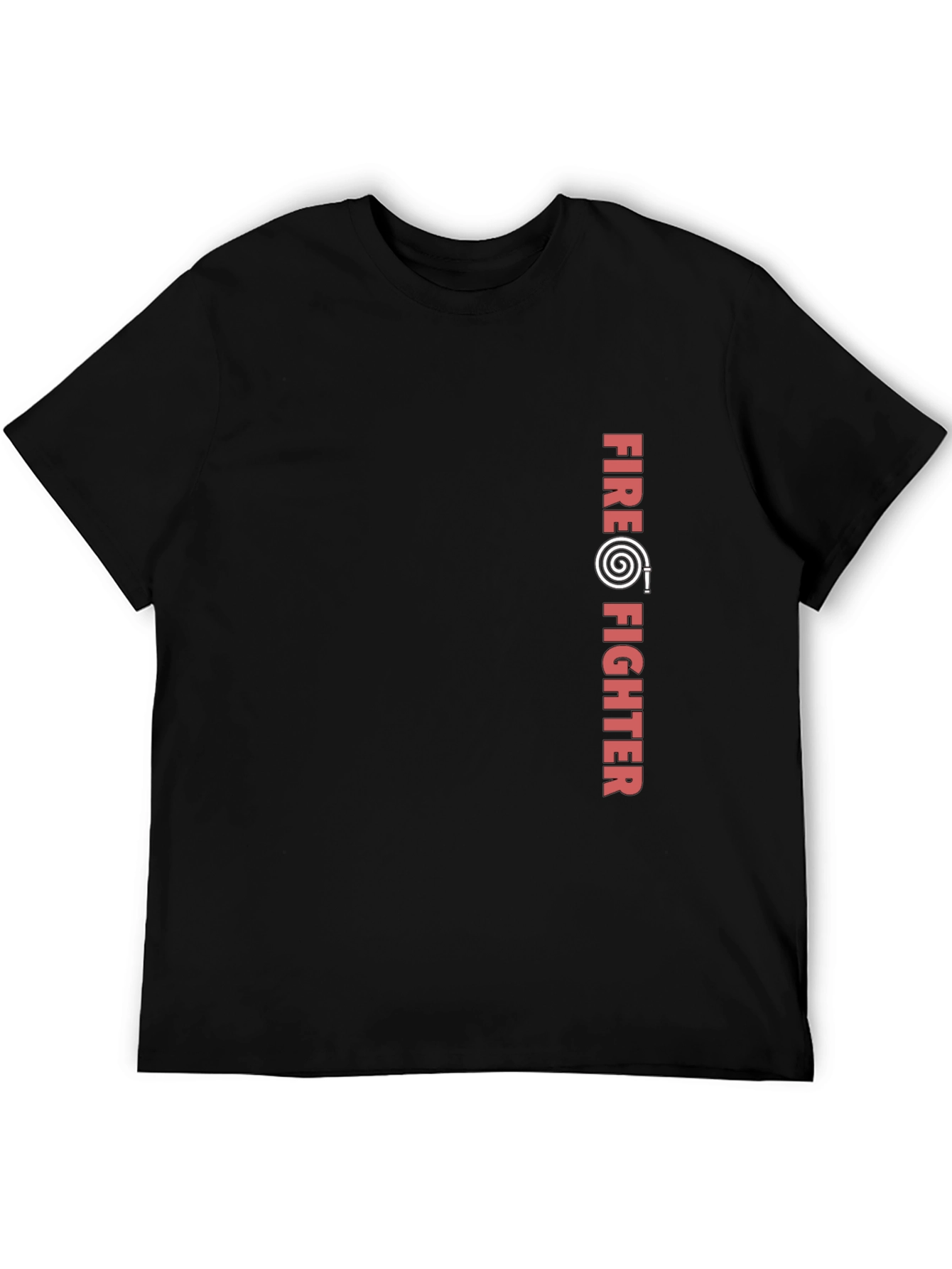 Firefighter Graphic Print Black T-Shirt