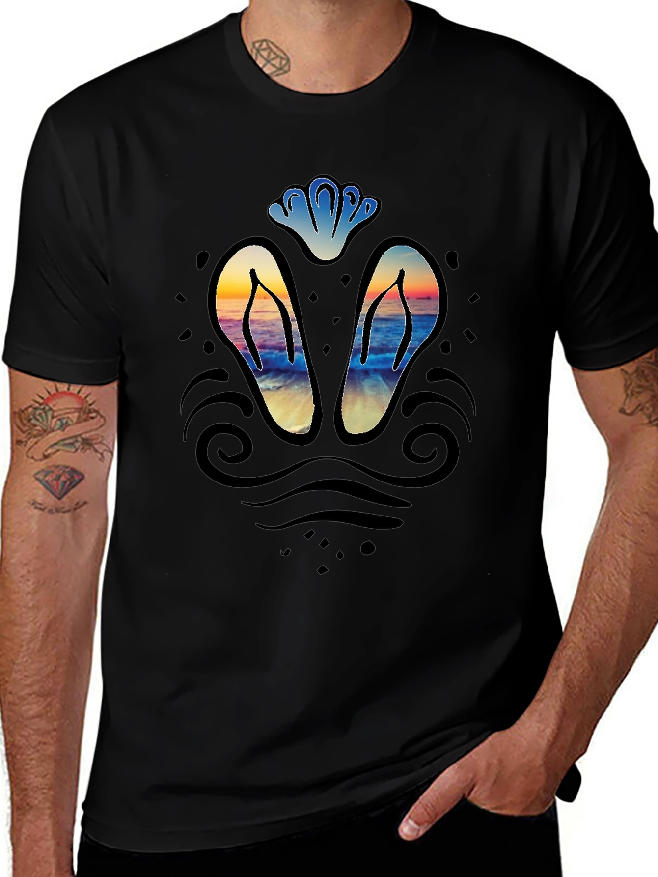 Sunset Beach Flip-Flop Graphic Tee