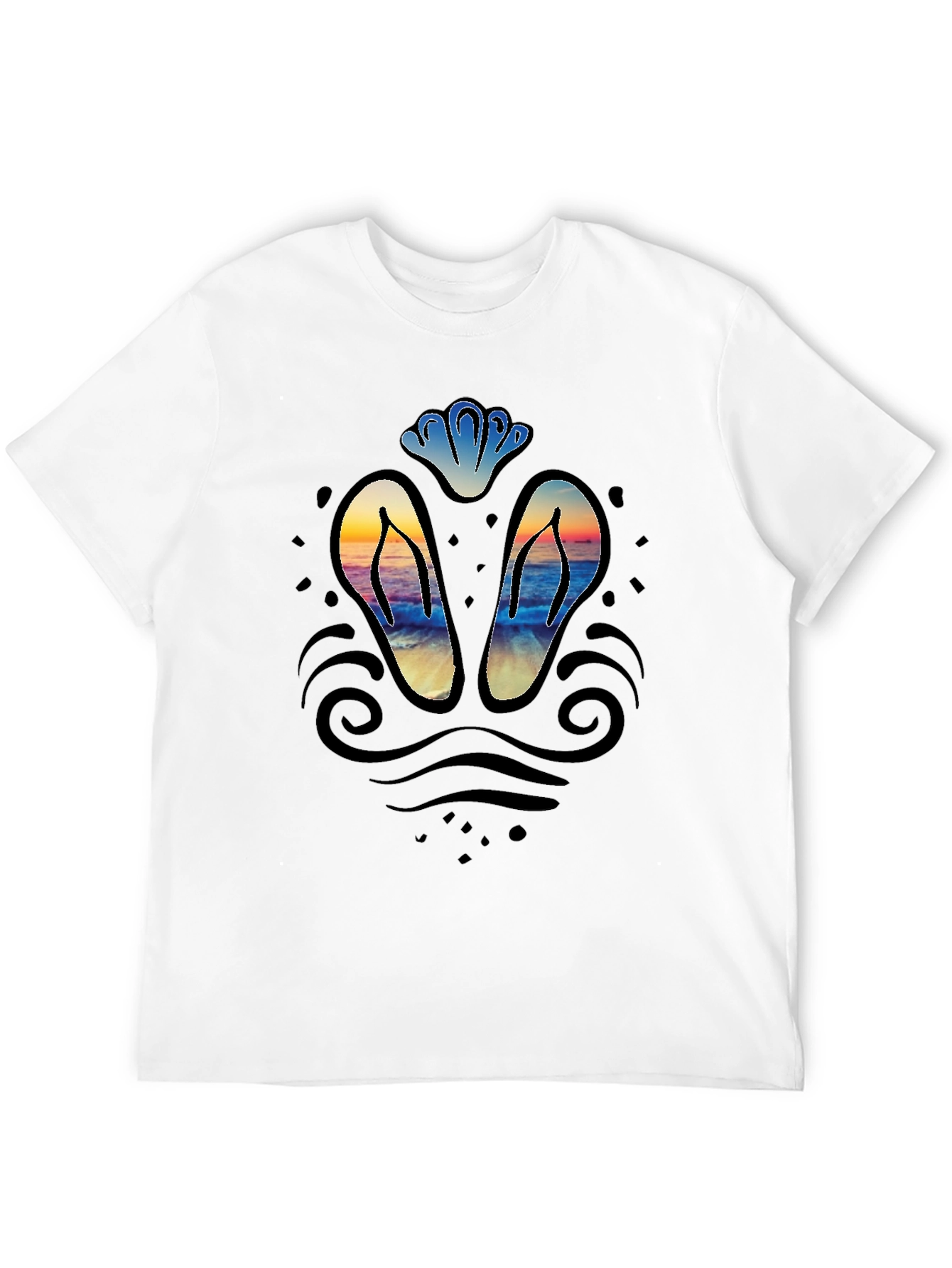 Sunset Beach Flip-Flop Graphic Tee