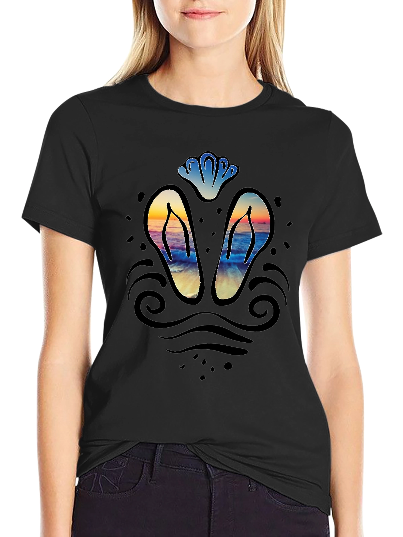 Sunset Beach Flip-Flop Graphic Tee
