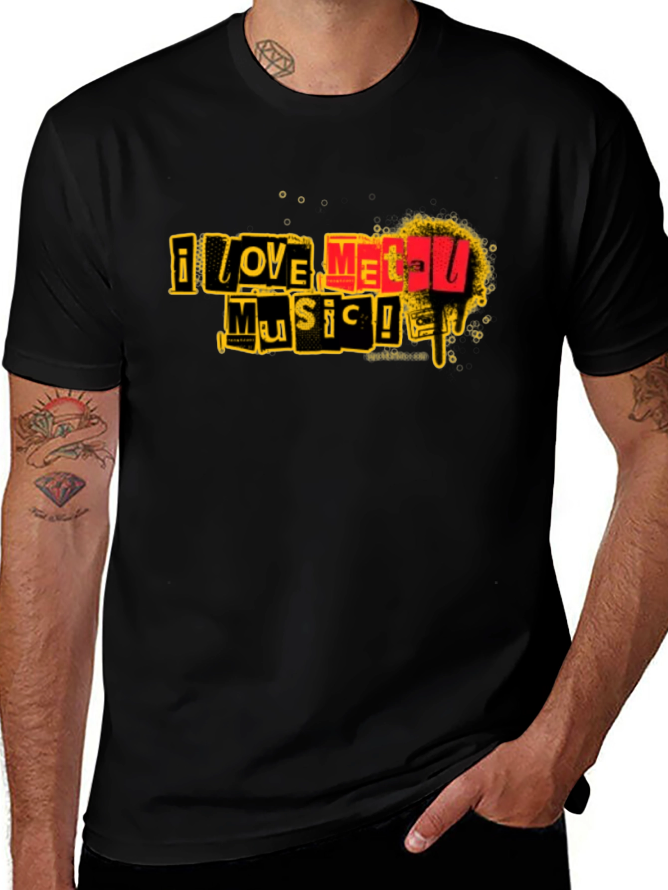 I Love Metal Music Graphic T-Shirt - Black