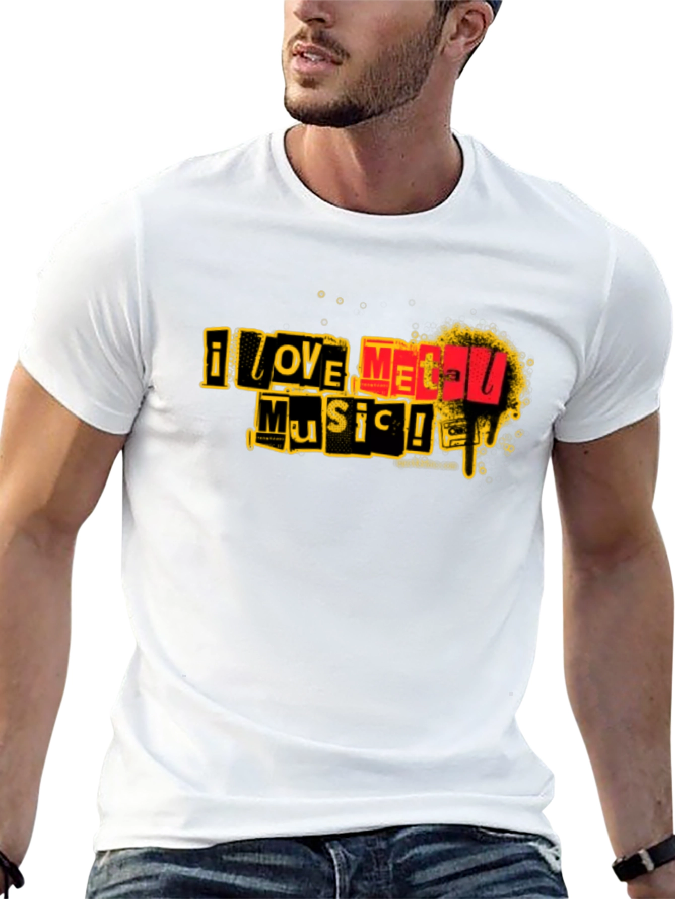 I Love Metal Music Graphic T-Shirt - Black