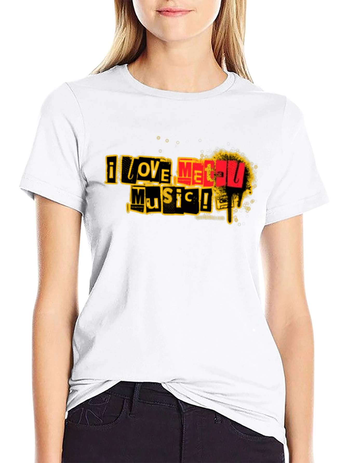 I Love Metal Music Graphic T-Shirt - Black