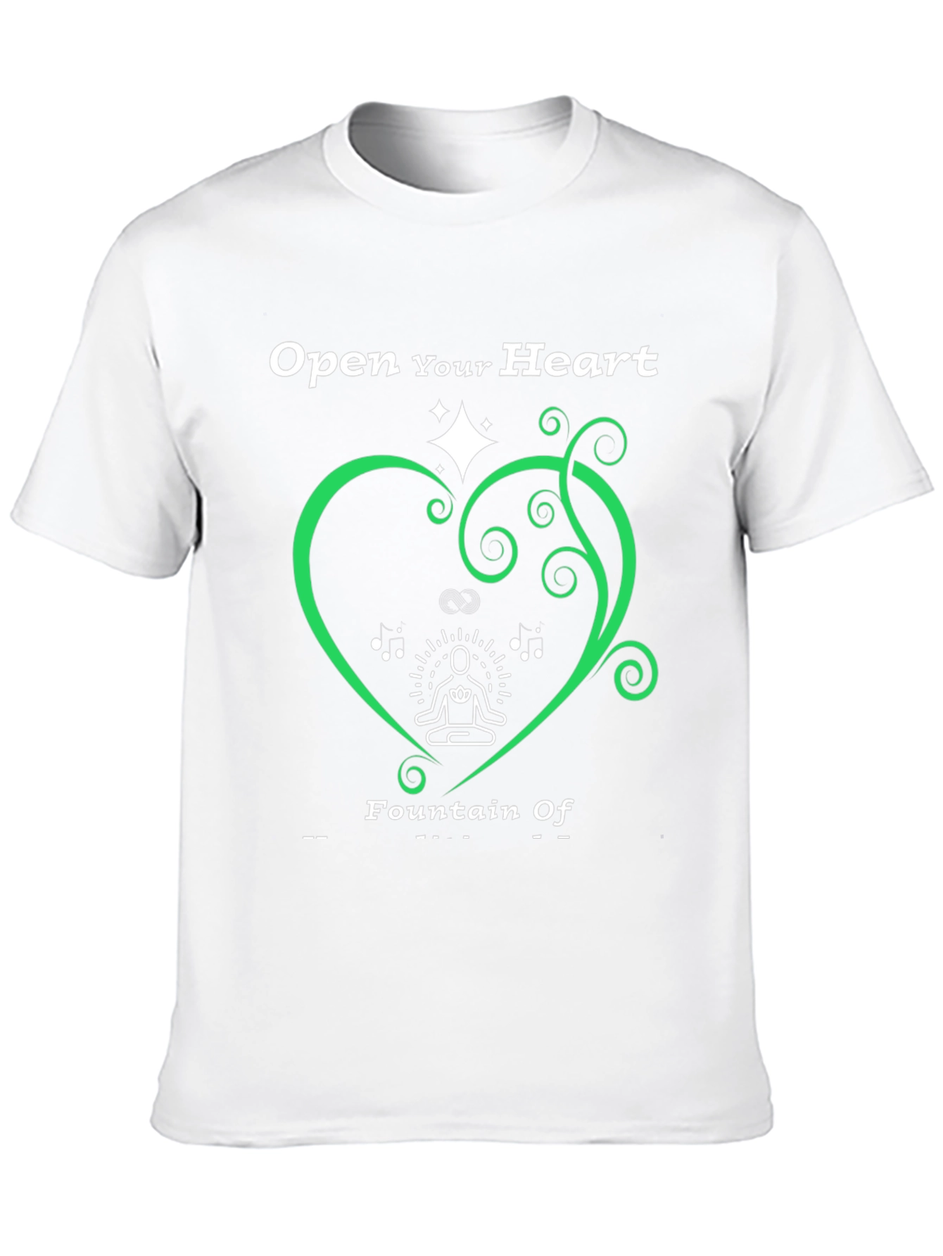 Open Heart Fountain T-Shirt - Black Tee