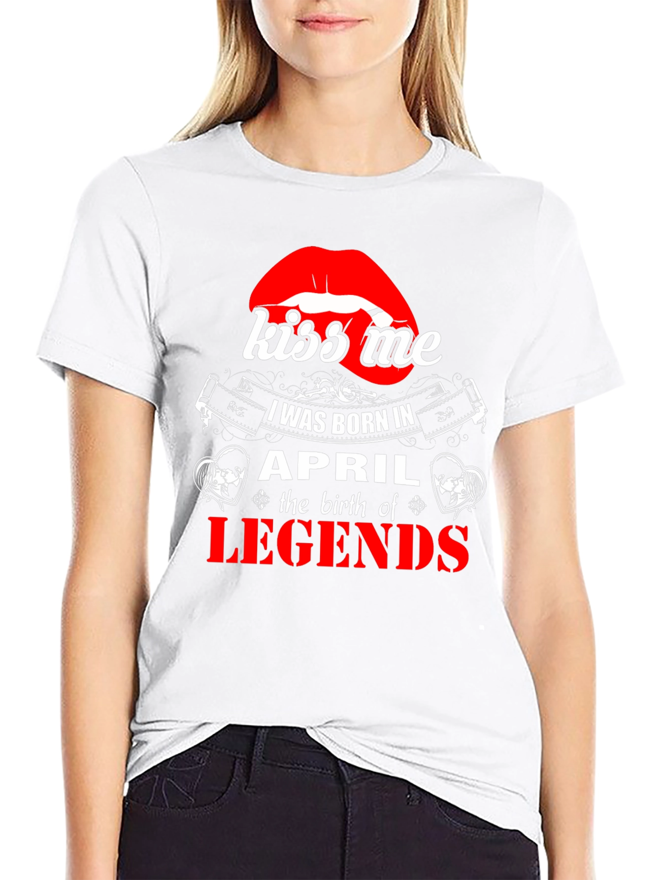 Kiss Me April Legends Black T-Shirt