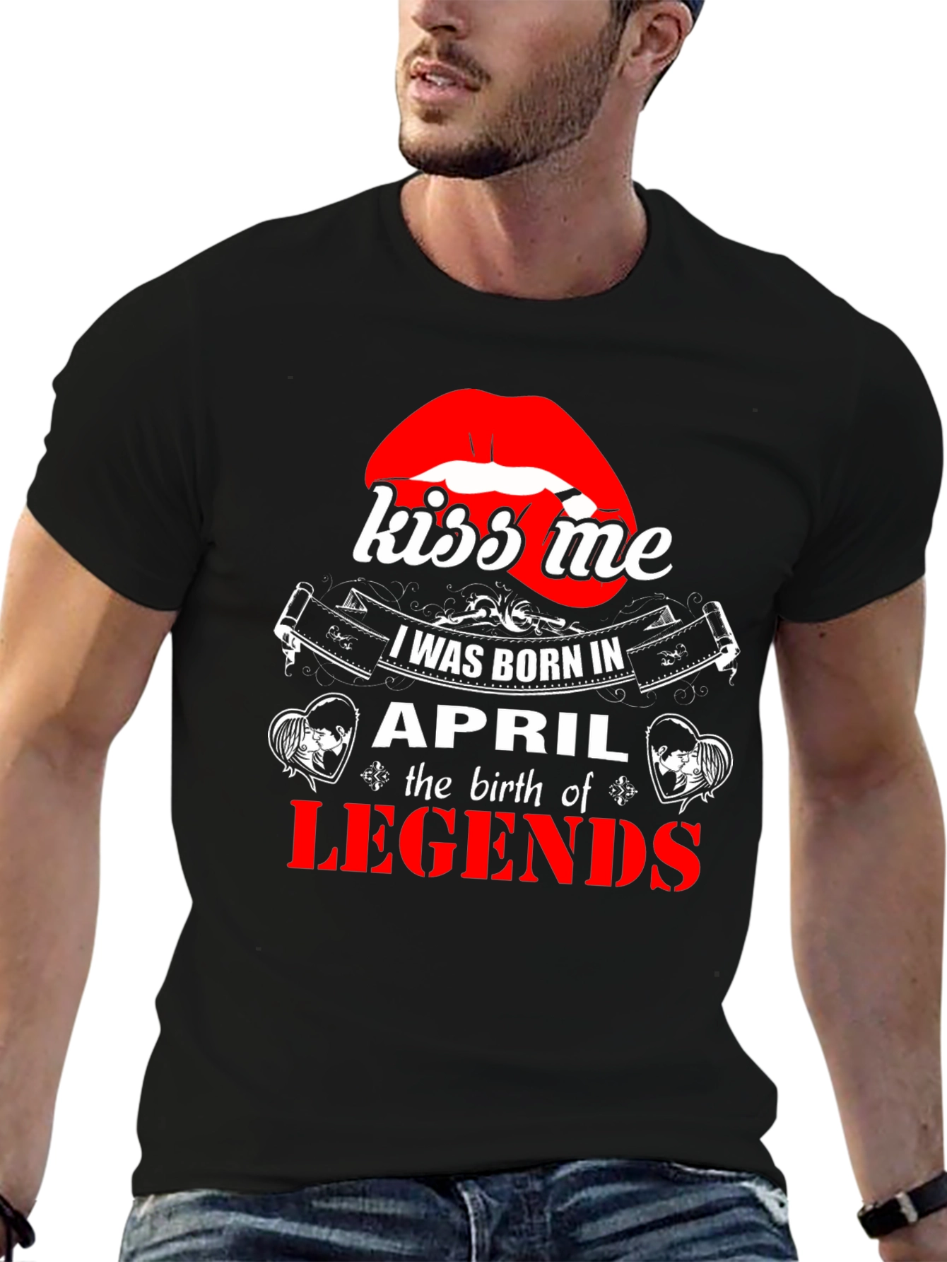Kiss Me April Legends Black T-Shirt