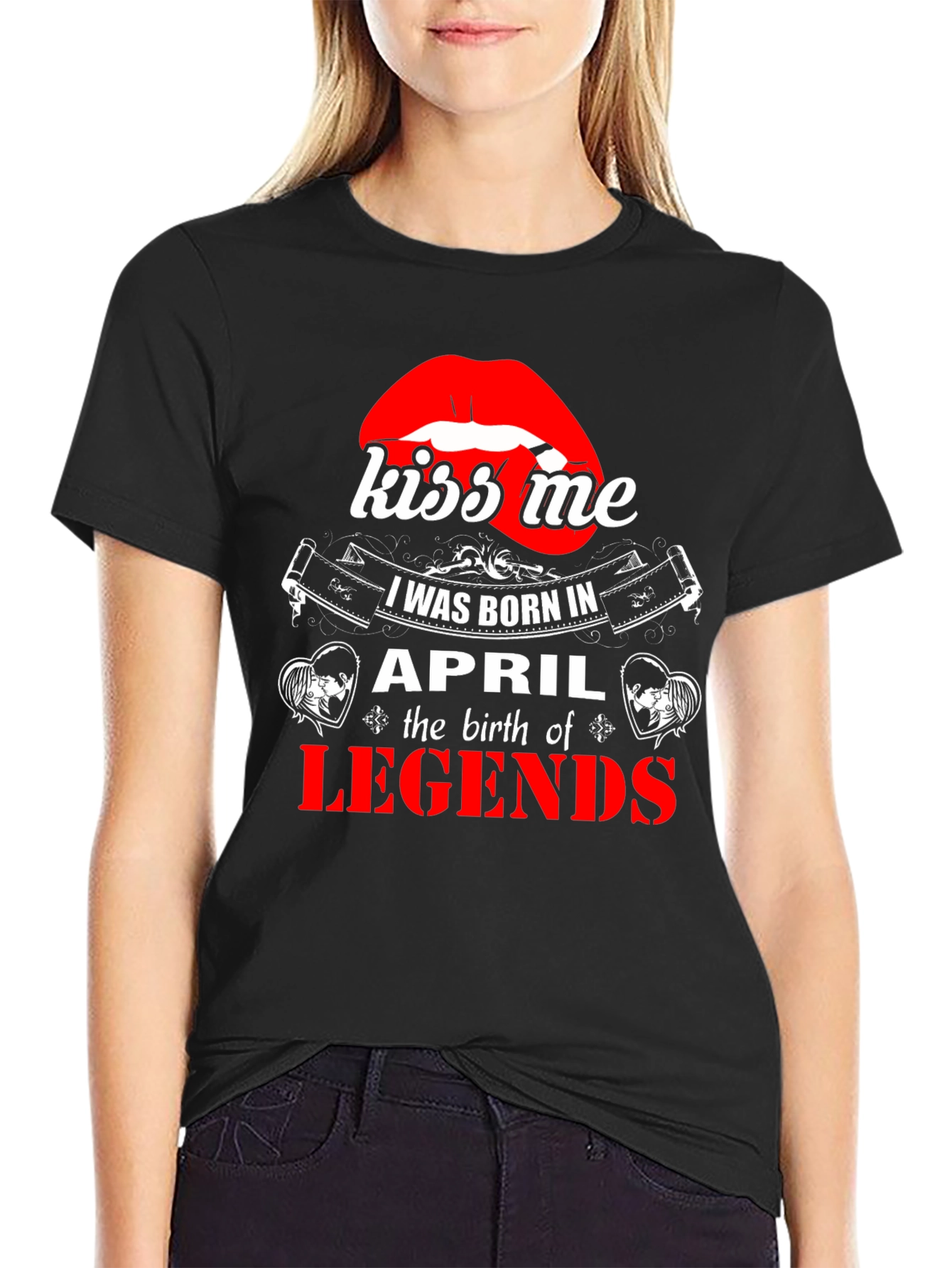 Kiss Me April Legends Black T-Shirt