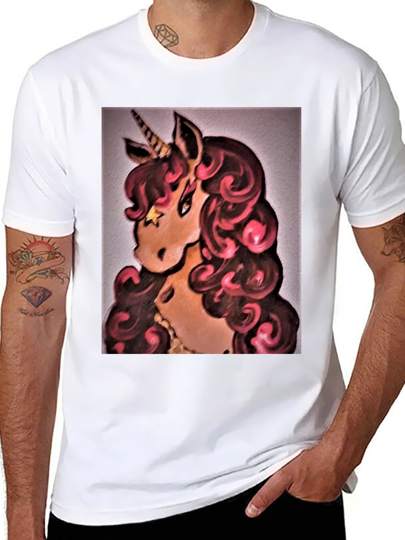 Unicorn Graphic Black T-Shirt
