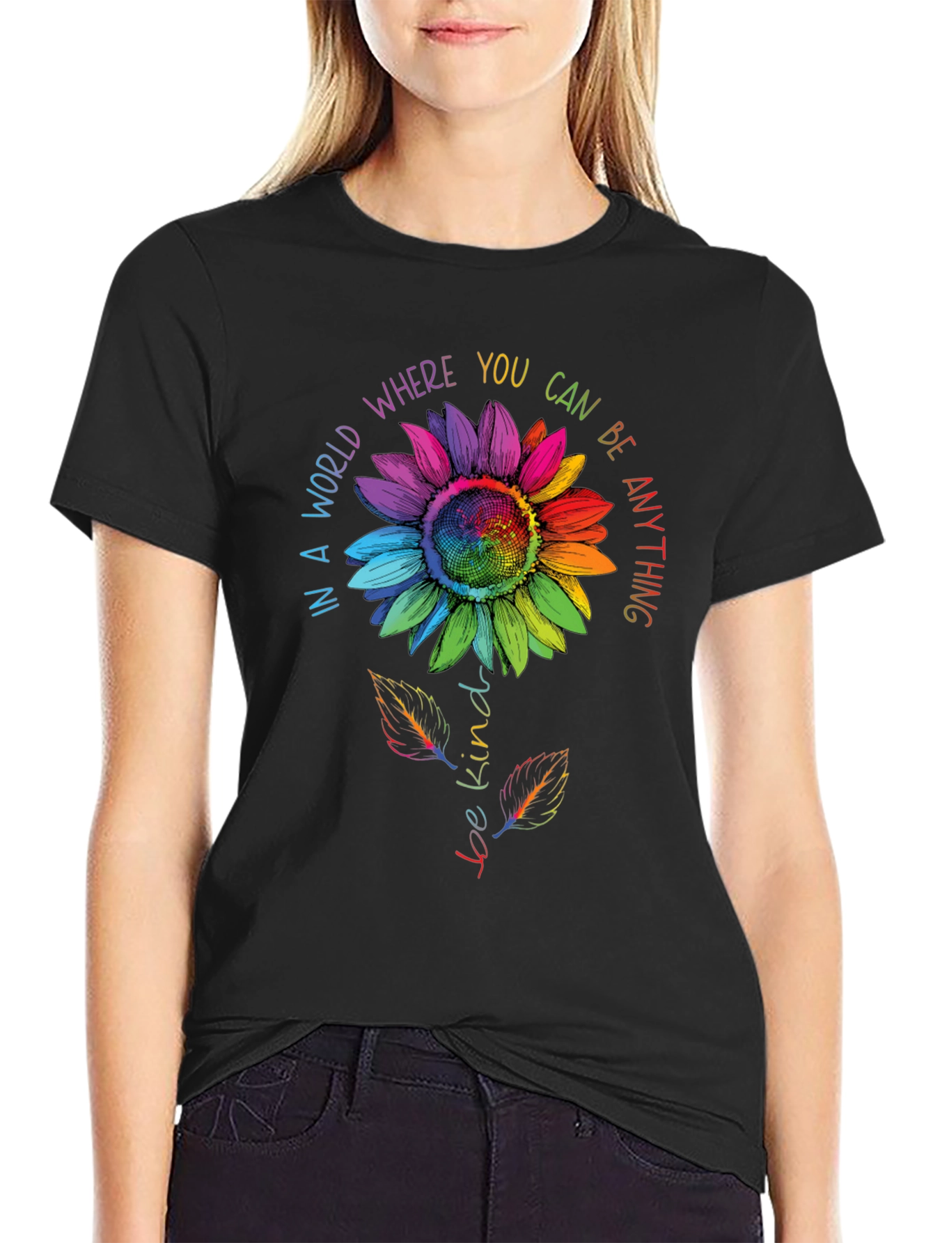 Be Kind Sunflower Graphic T-Shirt