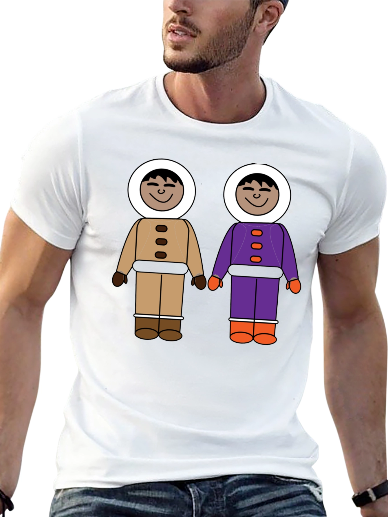 Novel Cartoon Friends Graphic T-Shirt