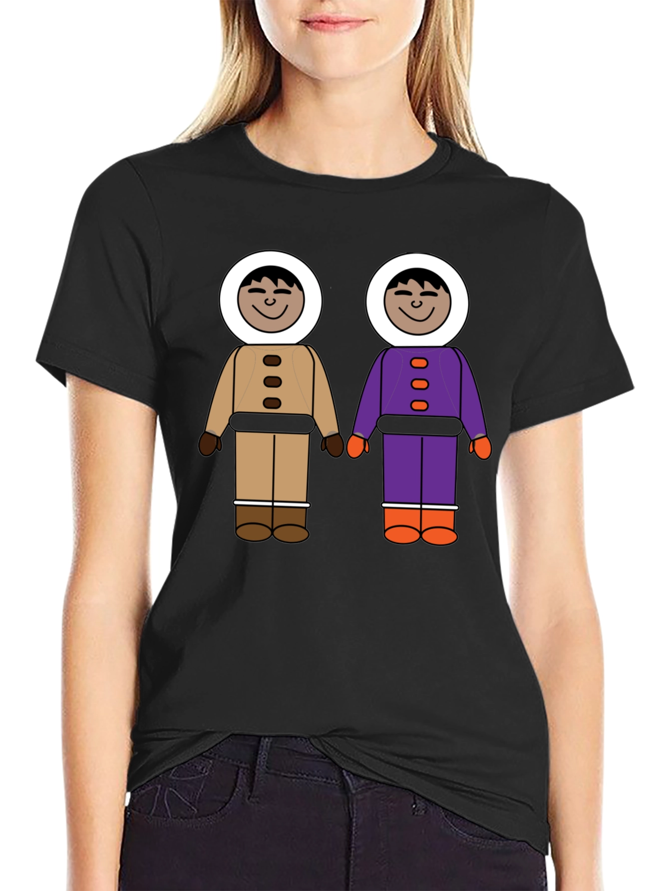 Novel Cartoon Friends Graphic T-Shirt