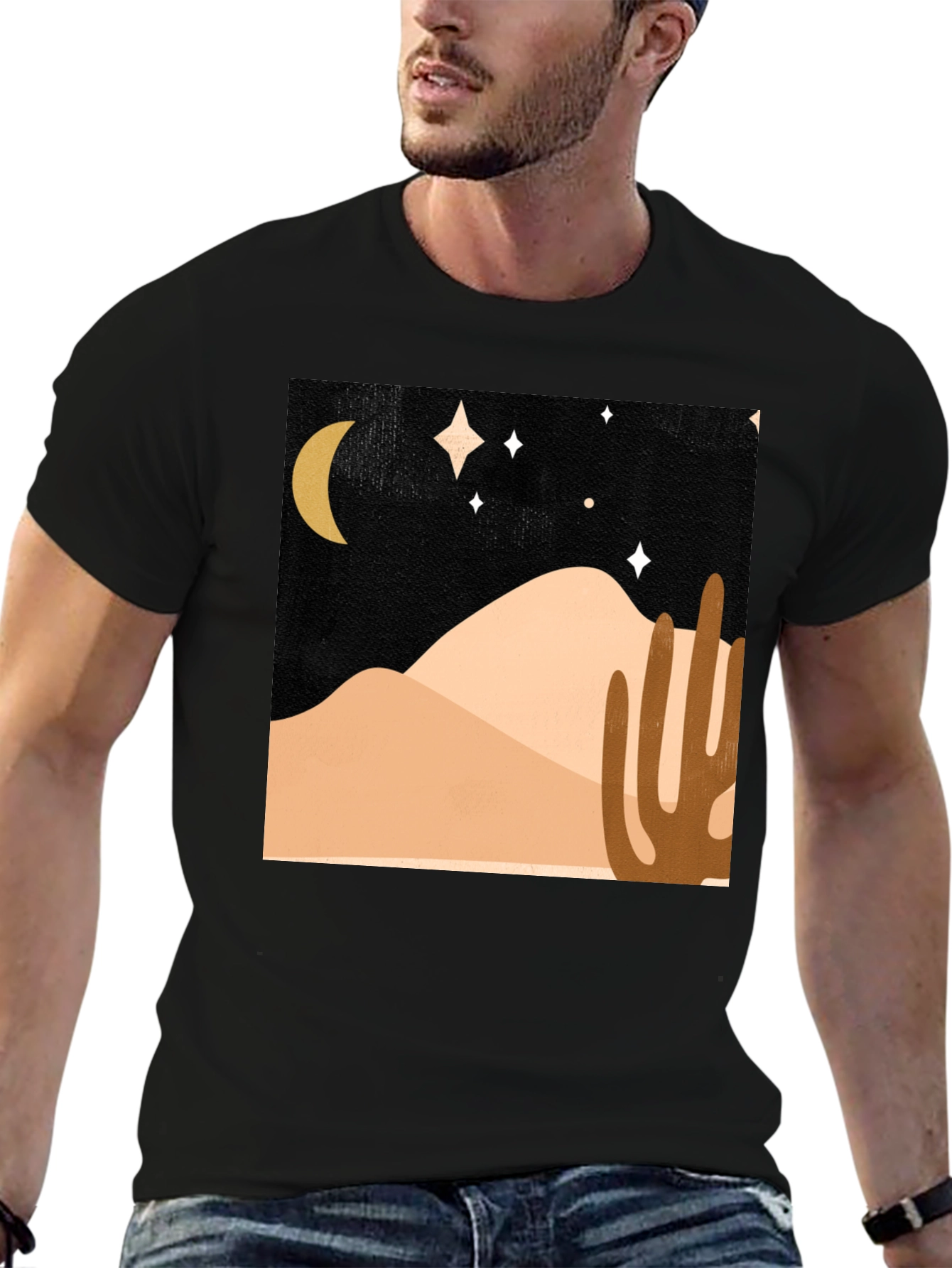 Desert Night Scene Graphic Tee