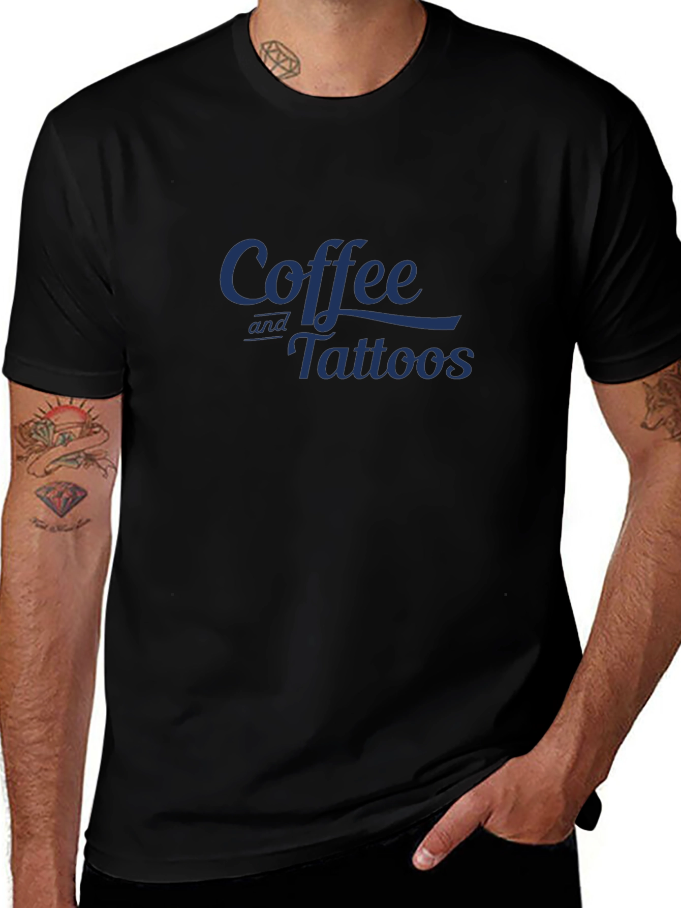 Coffee and Tattoos Graphic Tee - Soft Cotton Blend