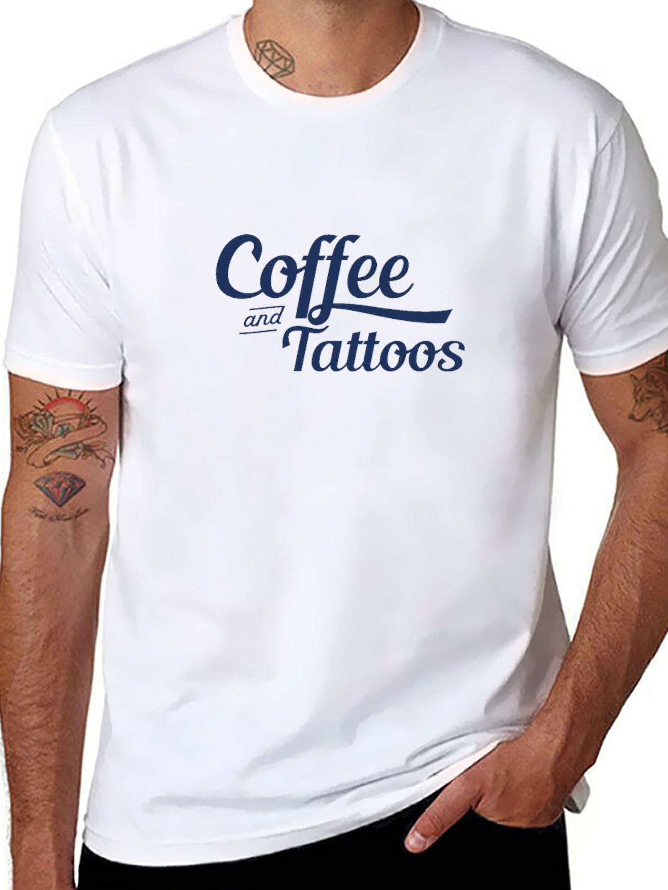 Coffee and Tattoos Graphic Tee - Soft Cotton Blend