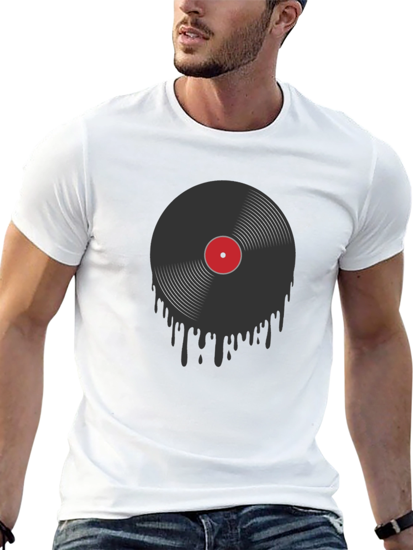 Retro Vinyl Record Drip Graphic Tee