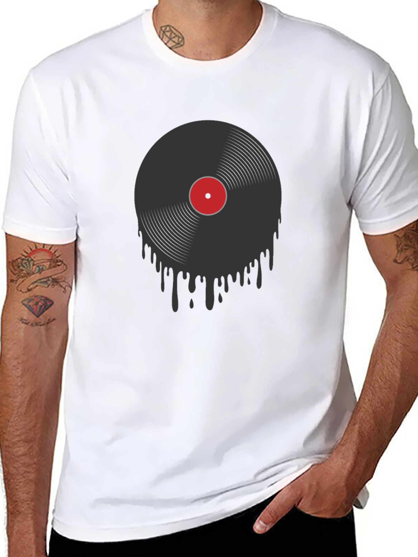Retro Vinyl Record Drip Graphic Tee
