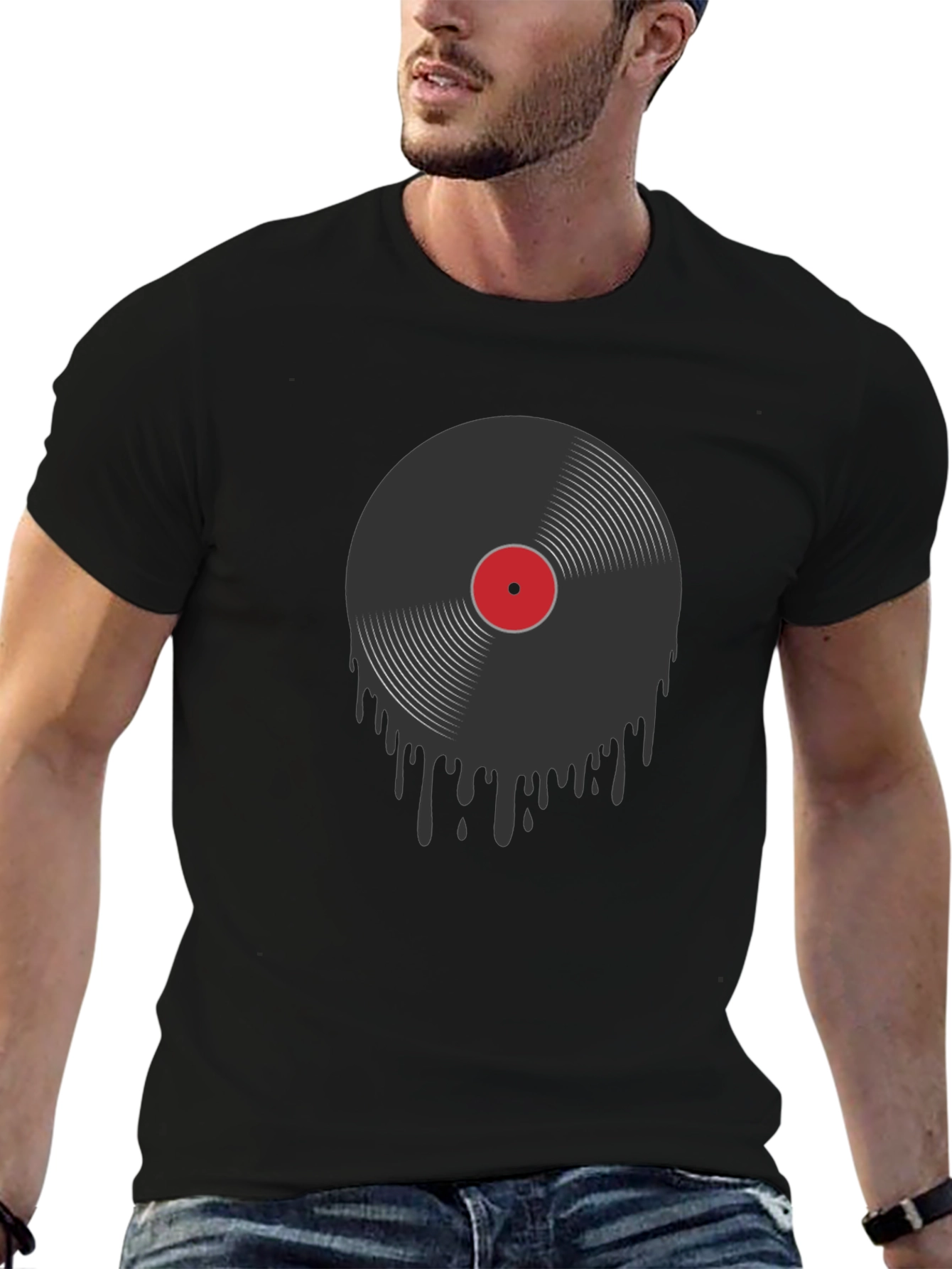 Retro Vinyl Record Drip Graphic Tee