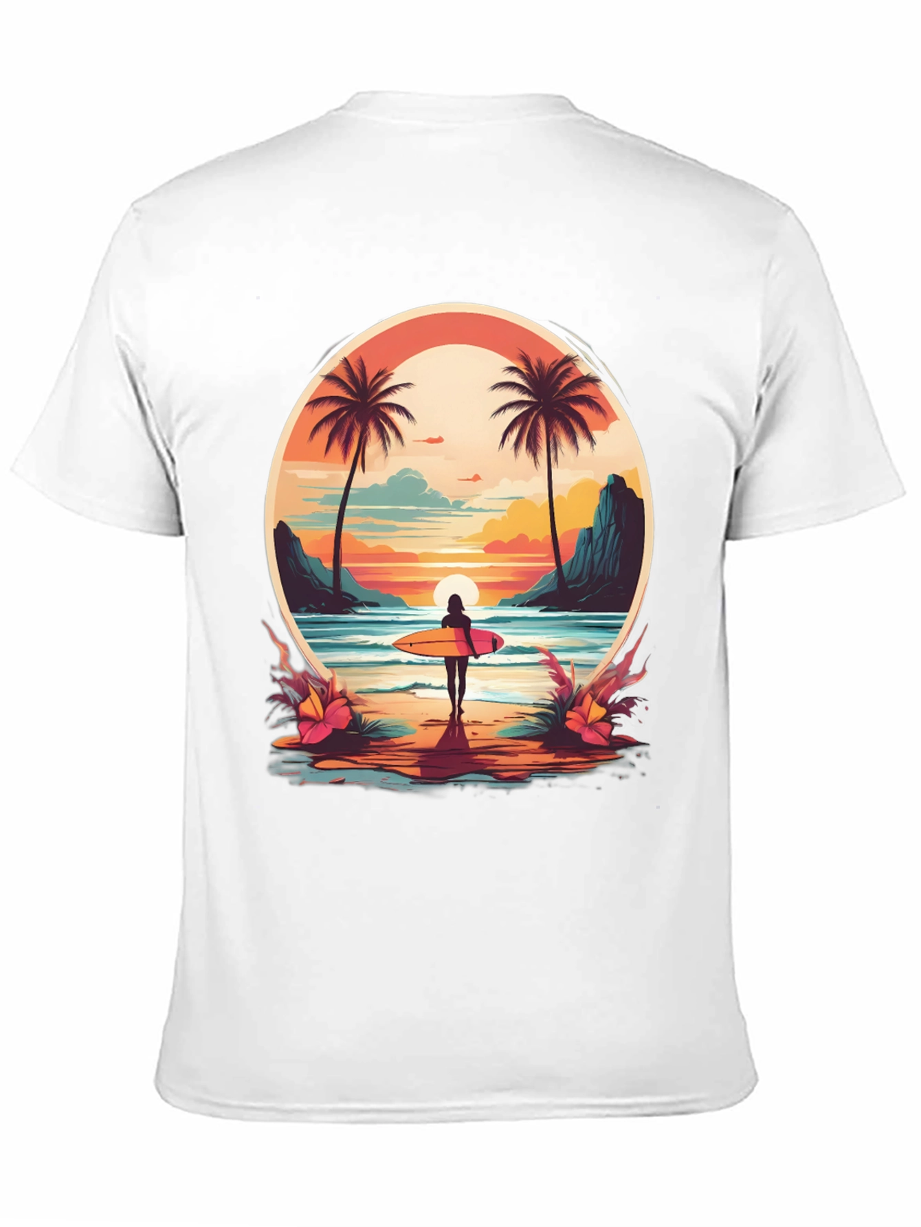 Beach Vibes T-Shirt: Sunset Surfer Design