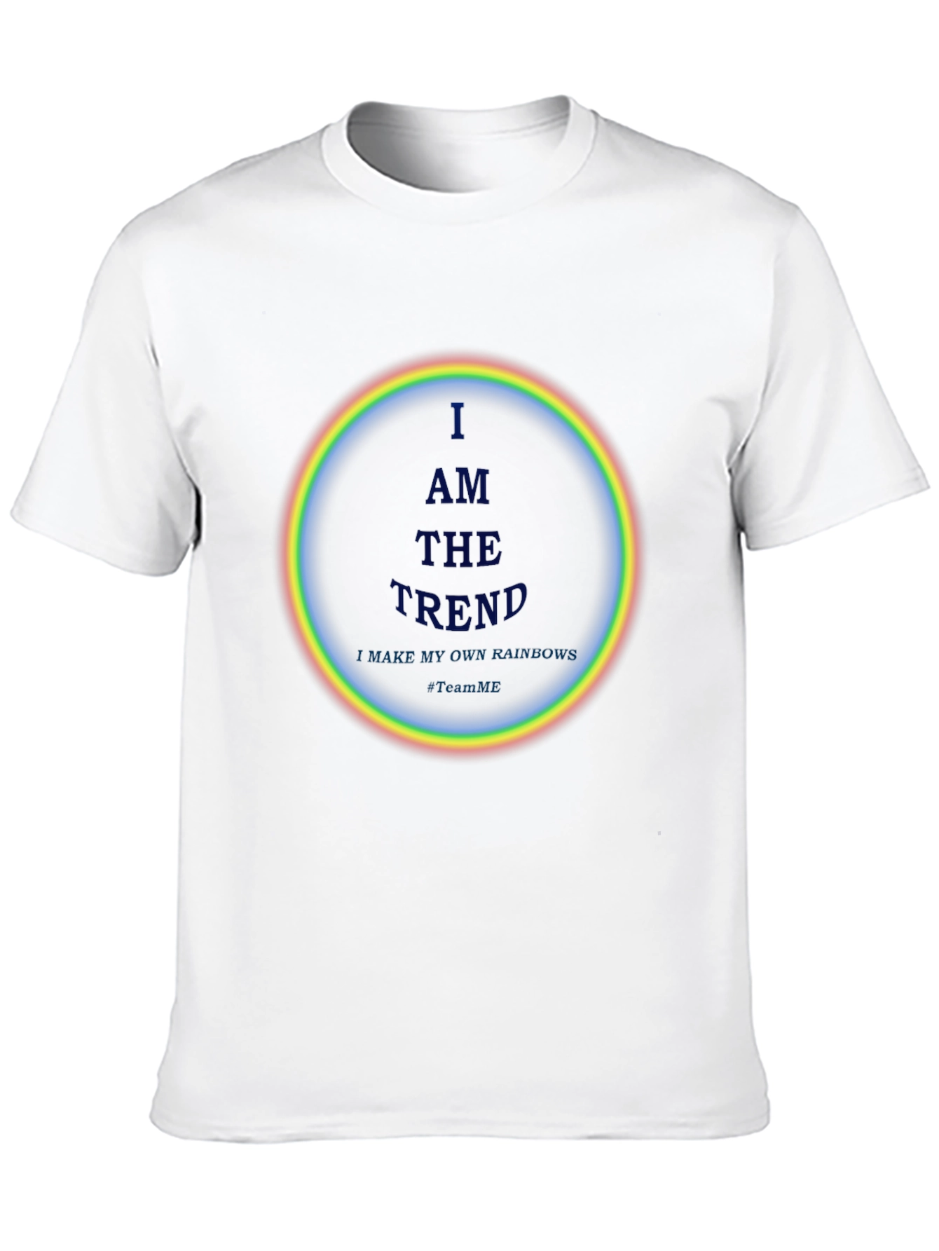 I AM THE TREND Rainbow Circle Graphic Black T-Shirt