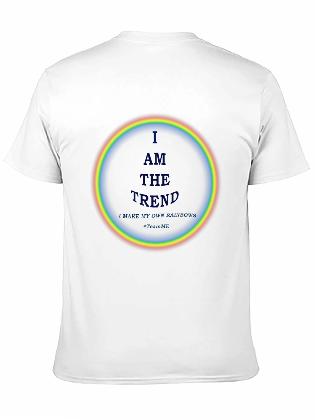 I AM THE TREND Rainbow Circle Graphic Black T-Shirt