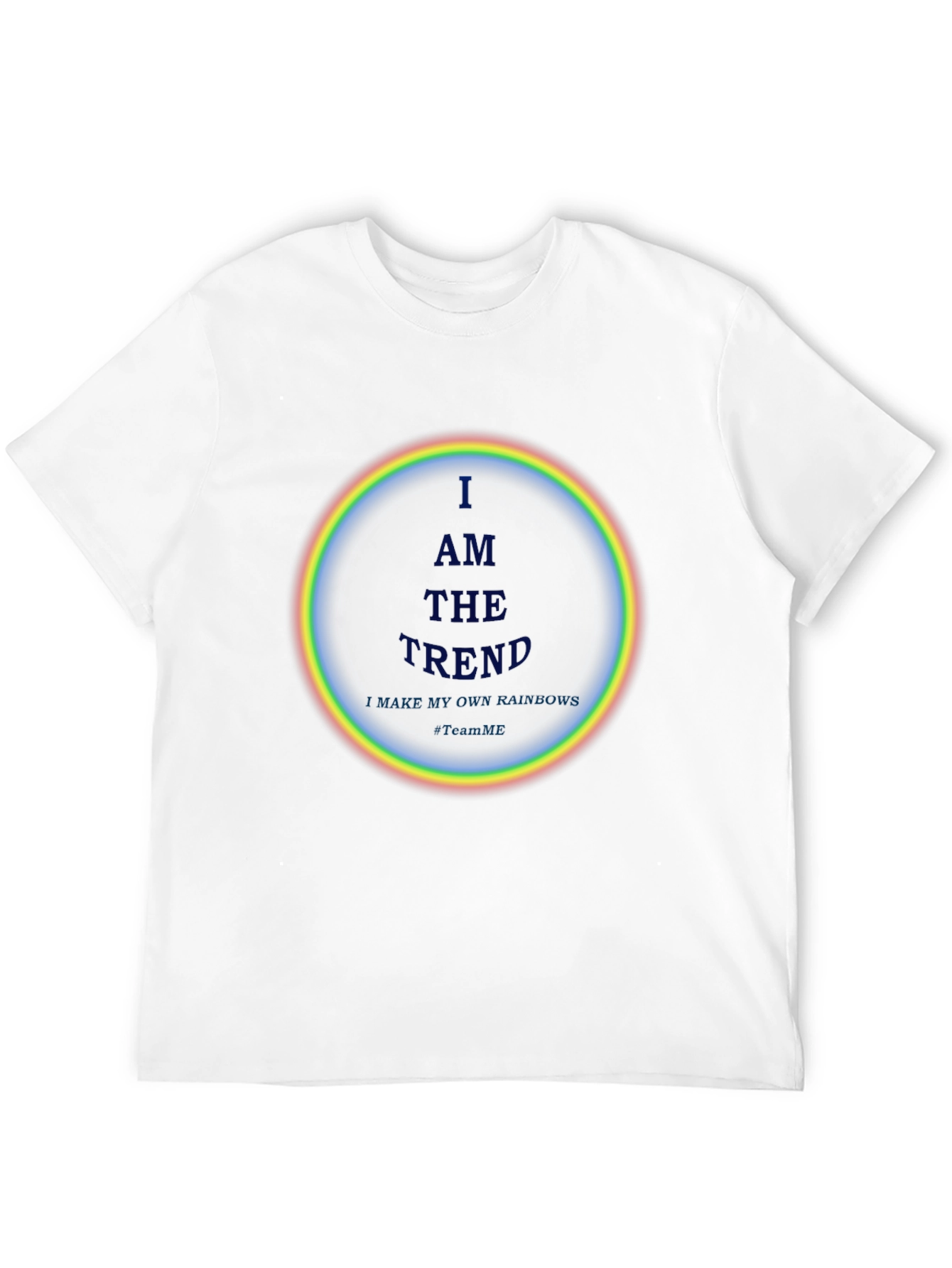 I AM THE TREND Rainbow Circle Graphic Black T-Shirt