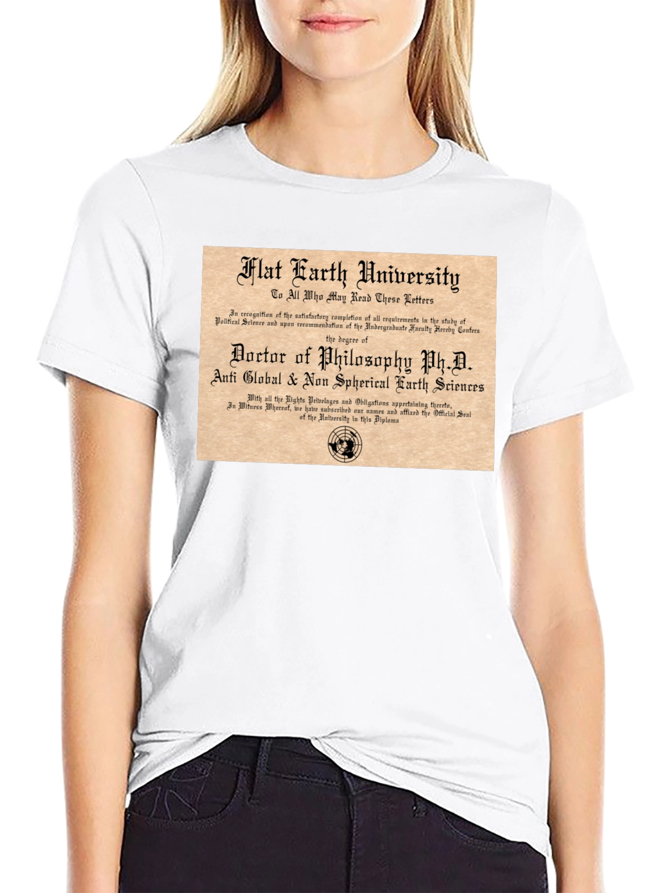 Flat Earth University PhD T-Shirt