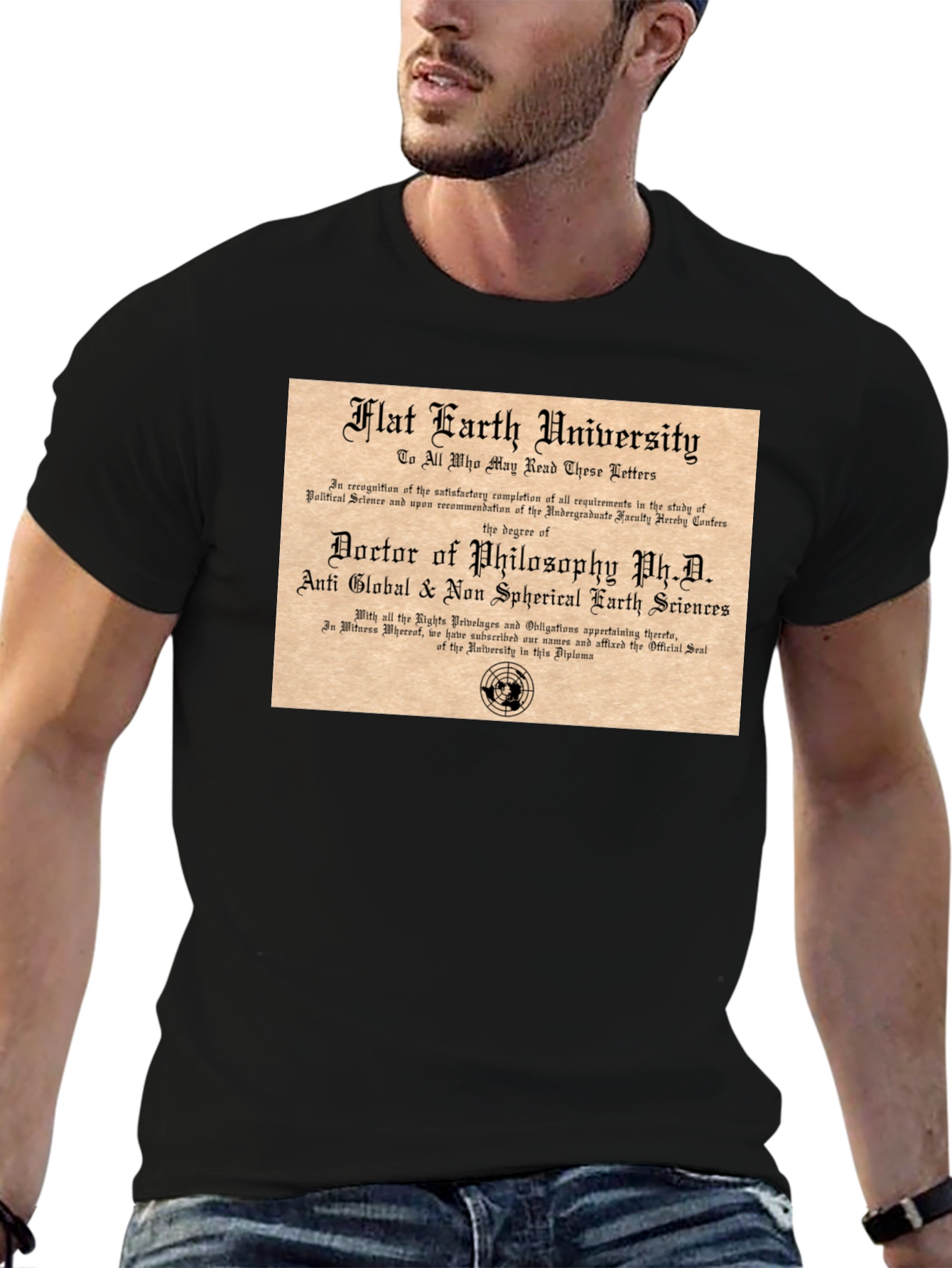 Flat Earth University PhD T-Shirt