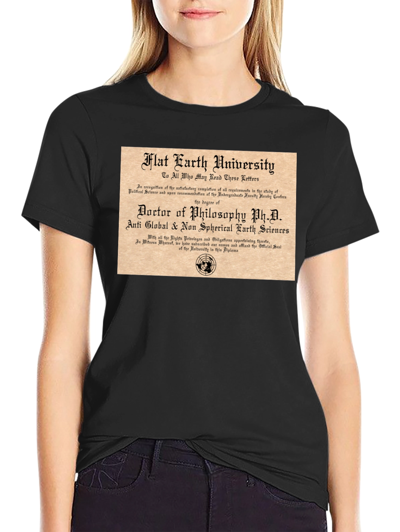 Flat Earth University PhD T-Shirt