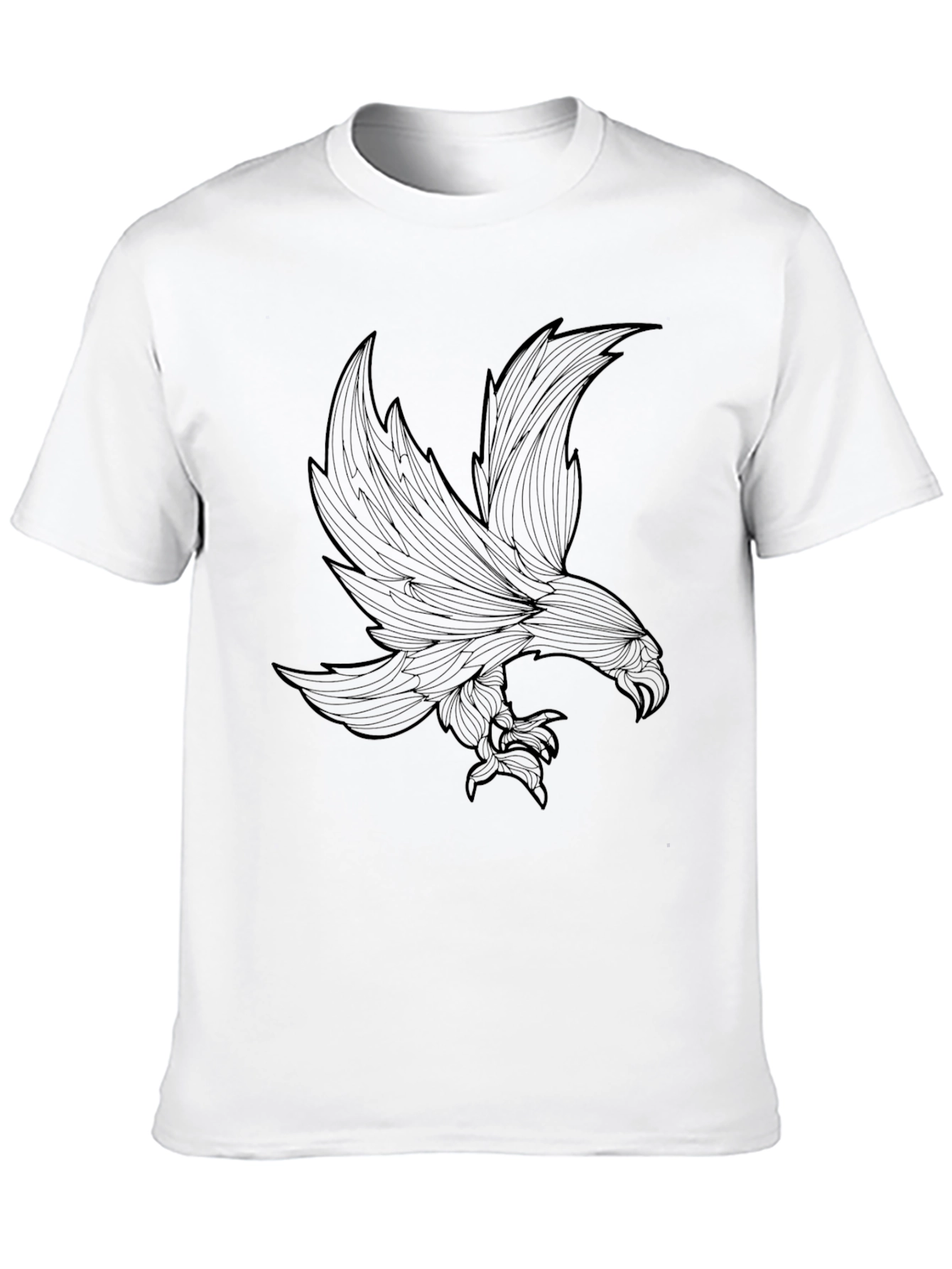 Mens Black Eagle Graphic Tee - Stylish Bird Design