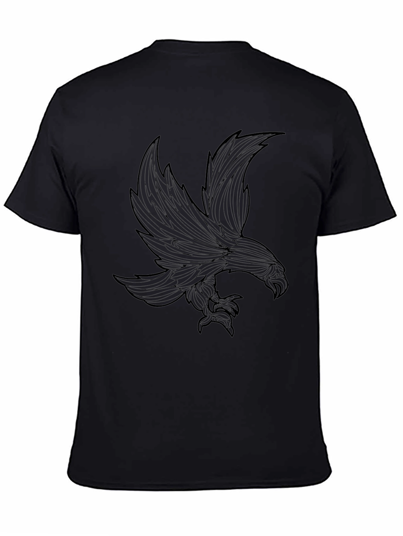 Mens Black Eagle Graphic Tee - Stylish Bird Design