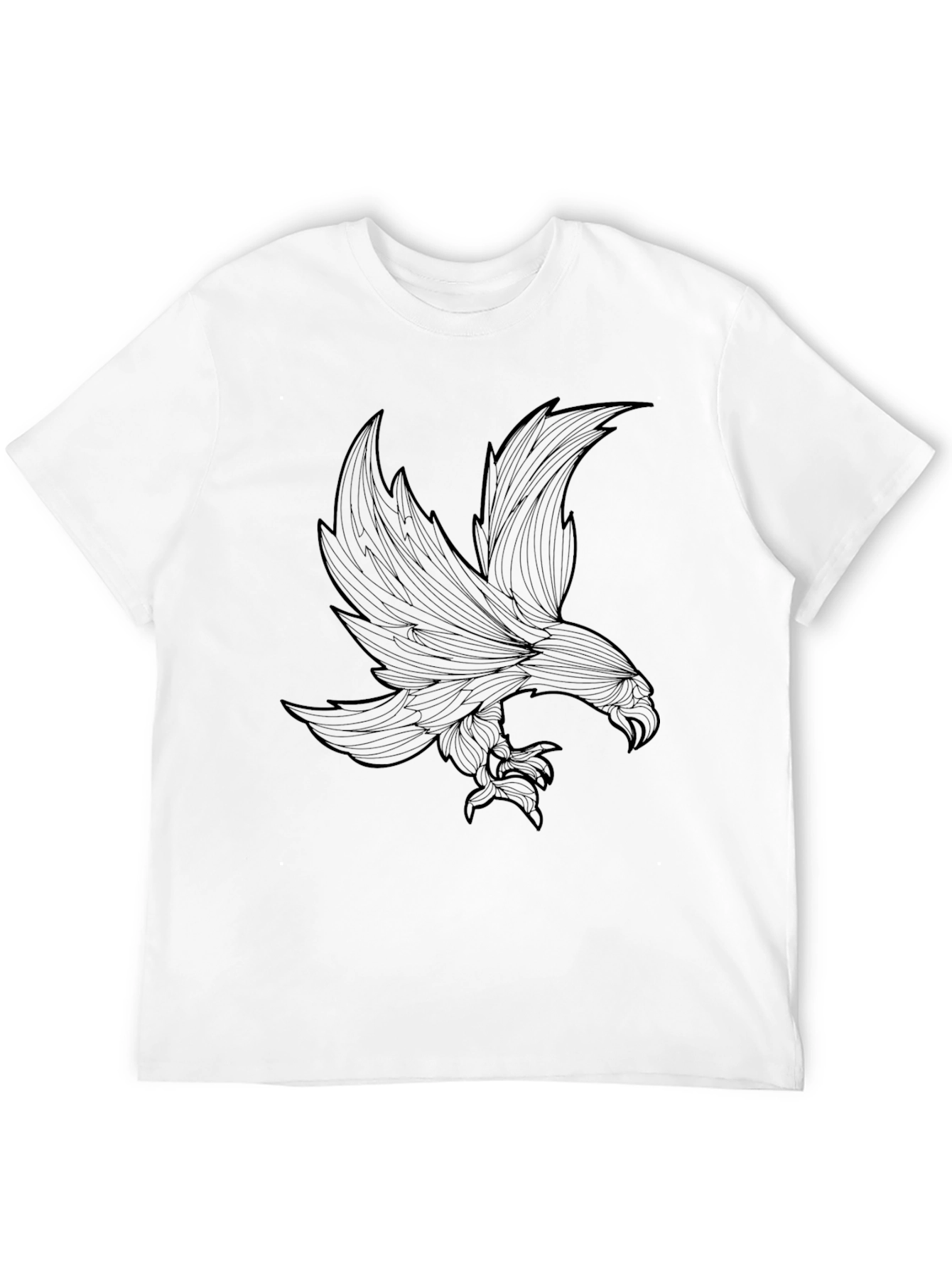 Mens Black Eagle Graphic Tee - Stylish Bird Design