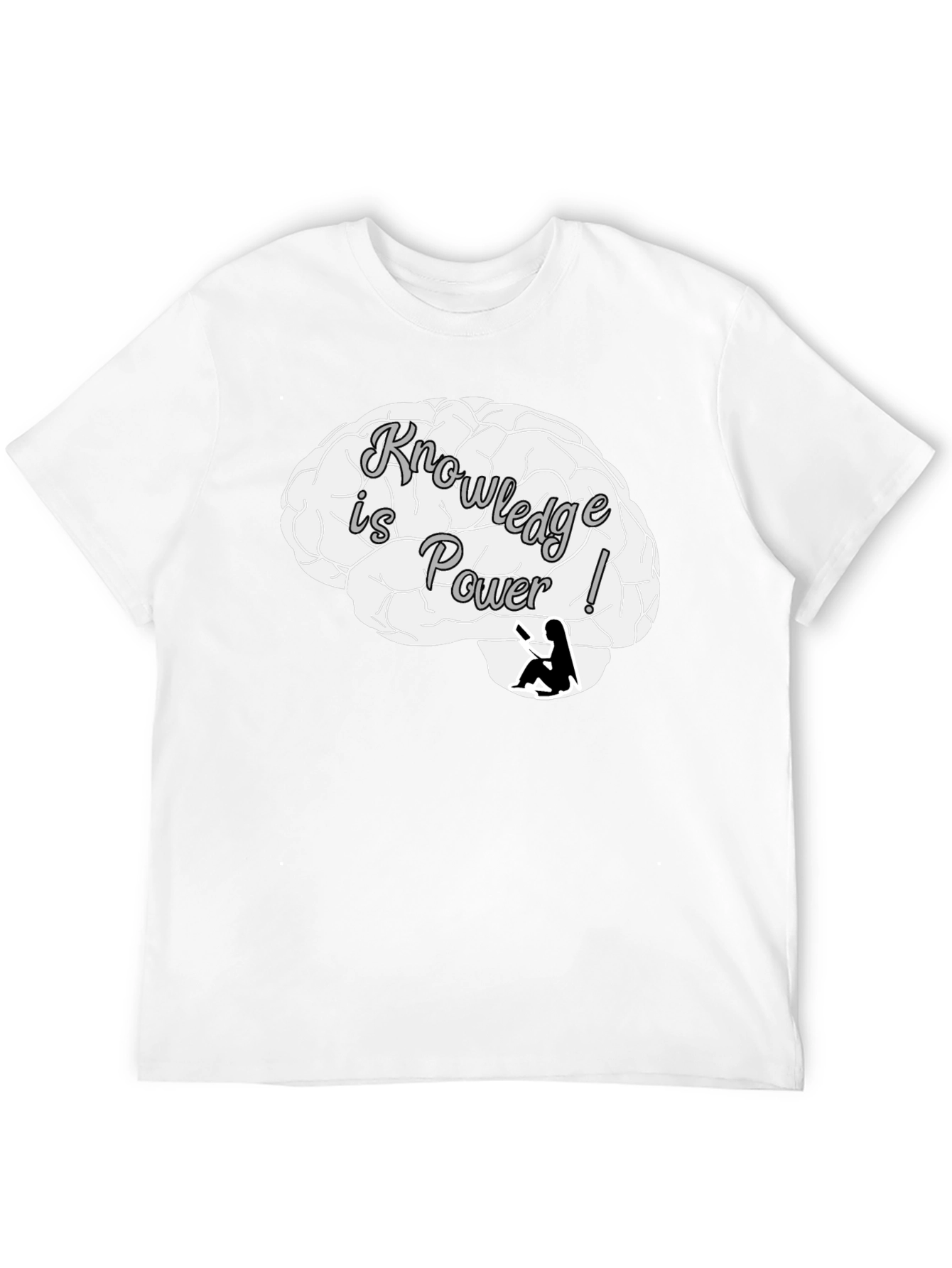 Knowledge is Power Brain Graphic T-Shirt