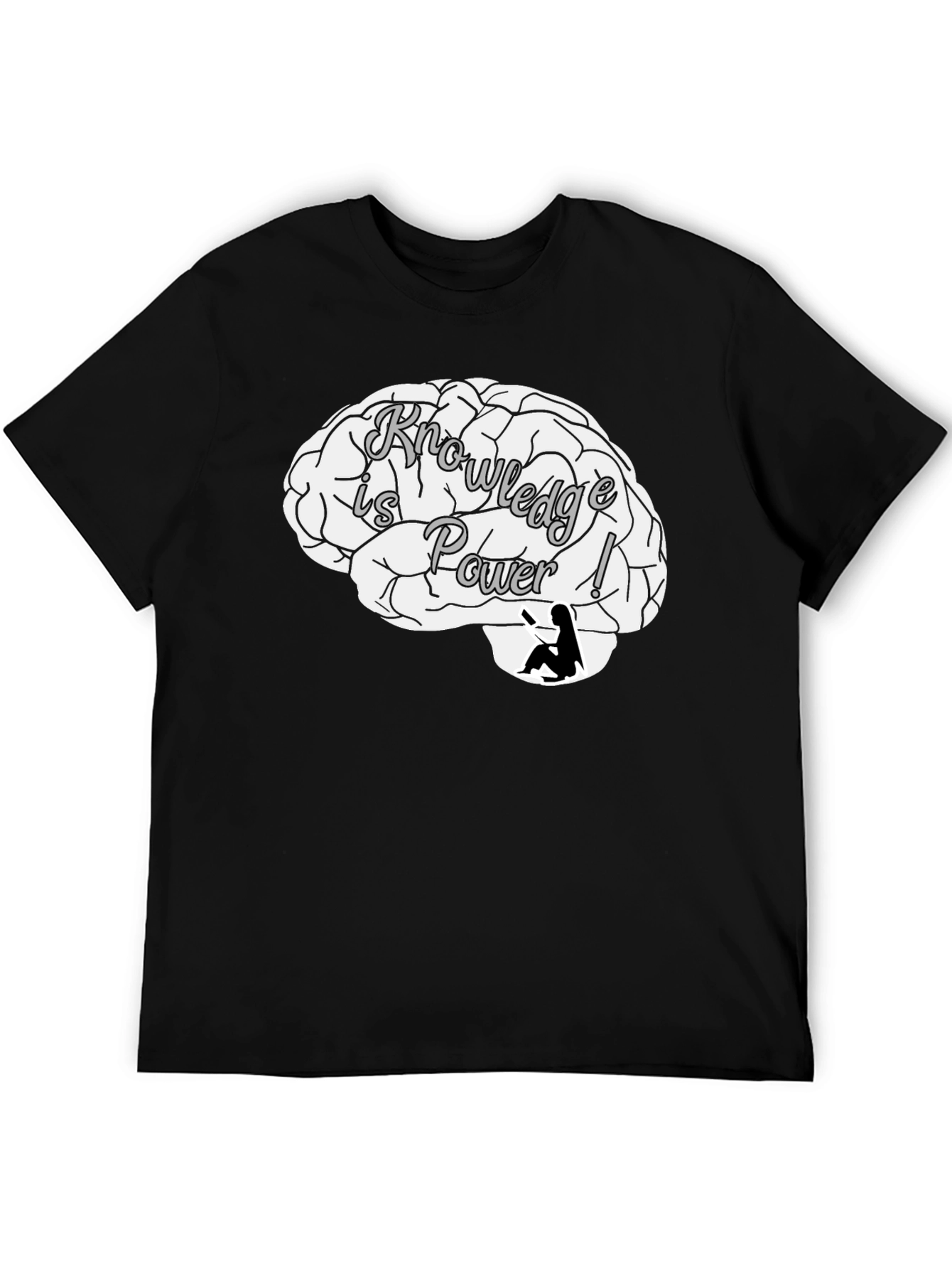Knowledge is Power Brain Graphic T-Shirt