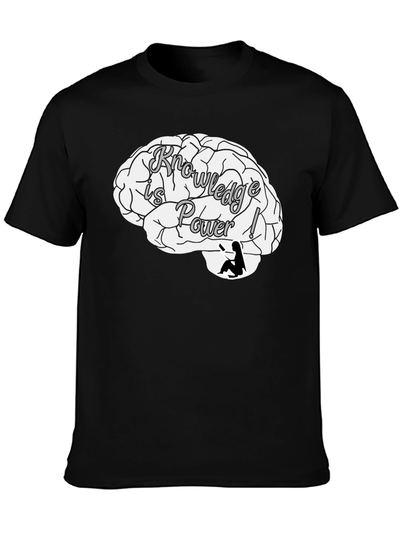 Knowledge is Power Brain Graphic T-Shirt