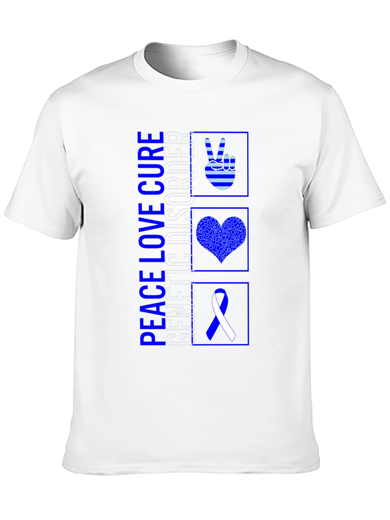 Peace Love Cure Genetic Disorder Awareness T-Shirt
