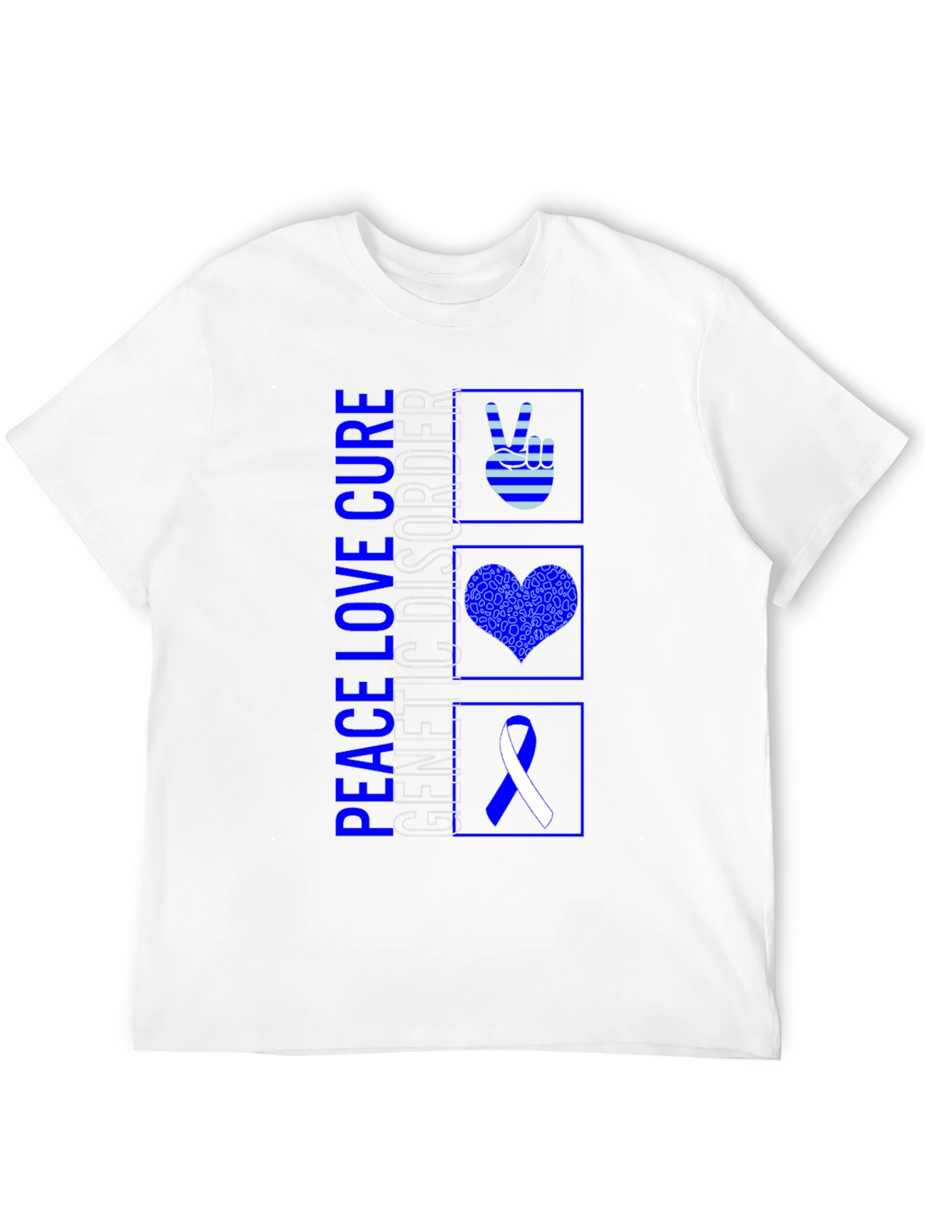 Peace Love Cure Genetic Disorder Awareness T-Shirt