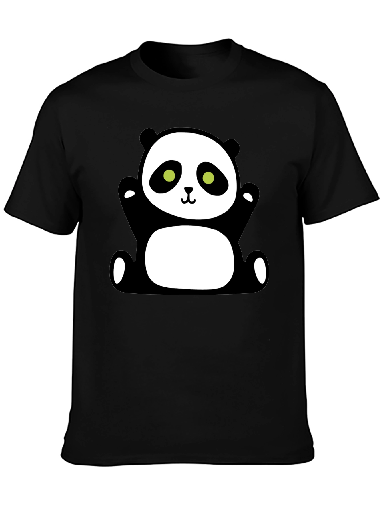 Cute Panda Graphic T-Shirt - Black