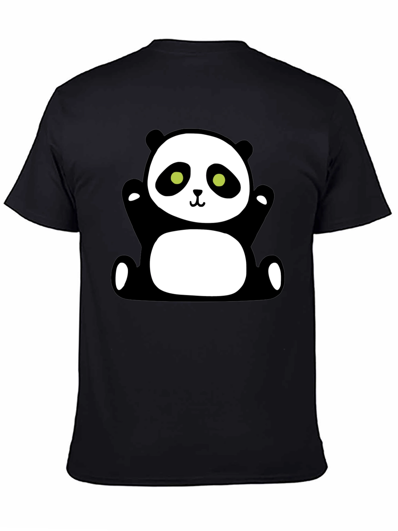 Cute Panda Graphic T-Shirt - Black