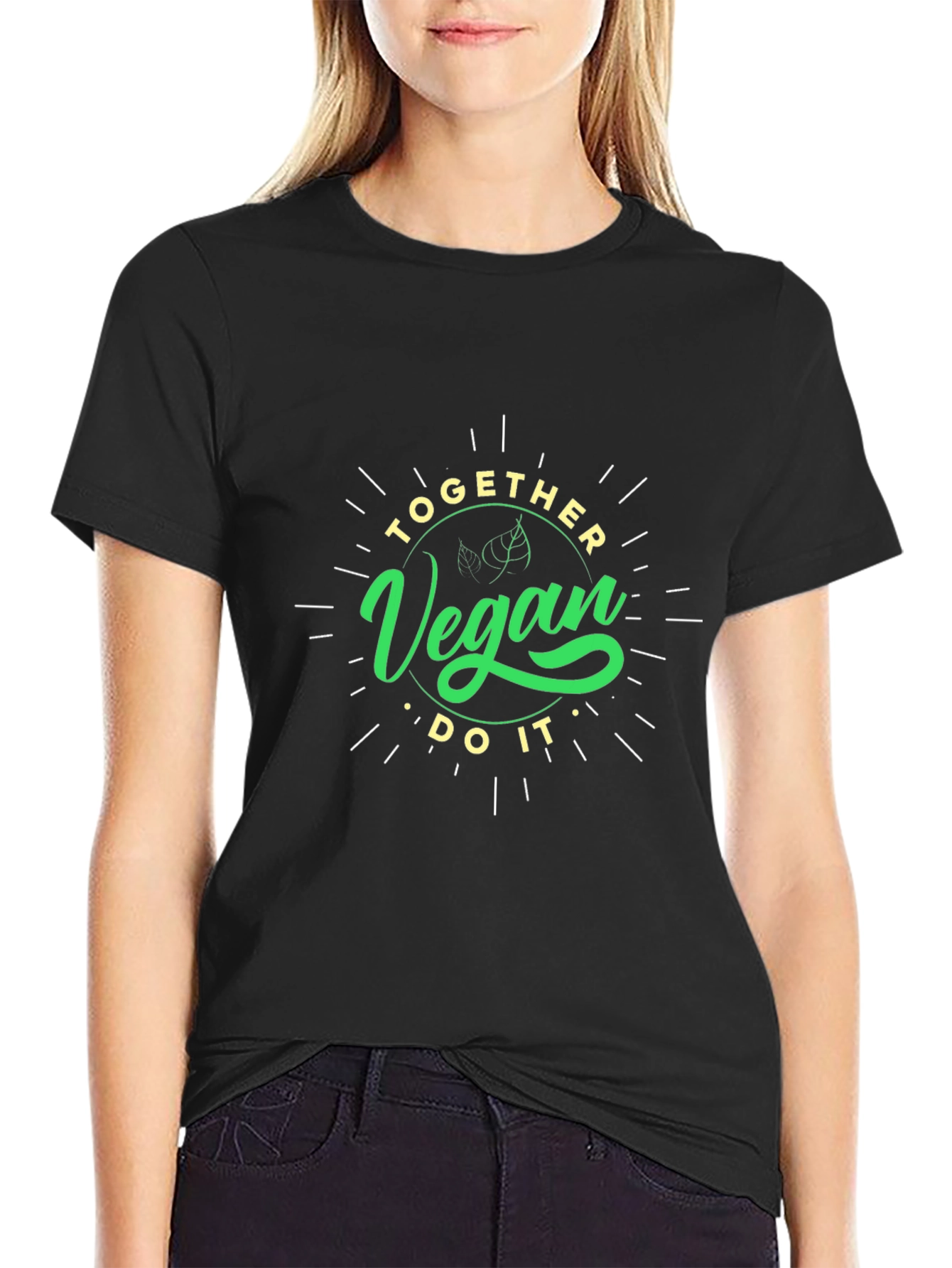 Vegan T-Shirt - Together Vegan Do It - Black