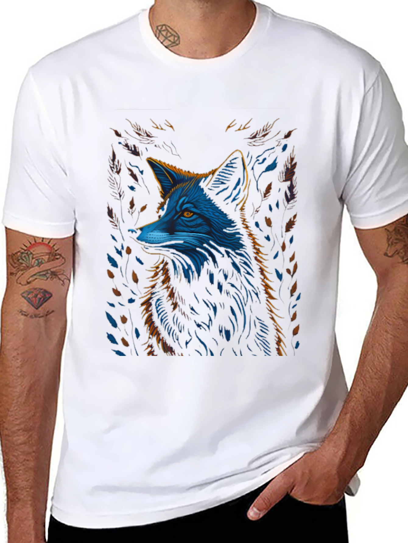 Fox Graphic Black T-Shirt - Stylish Animal Tee