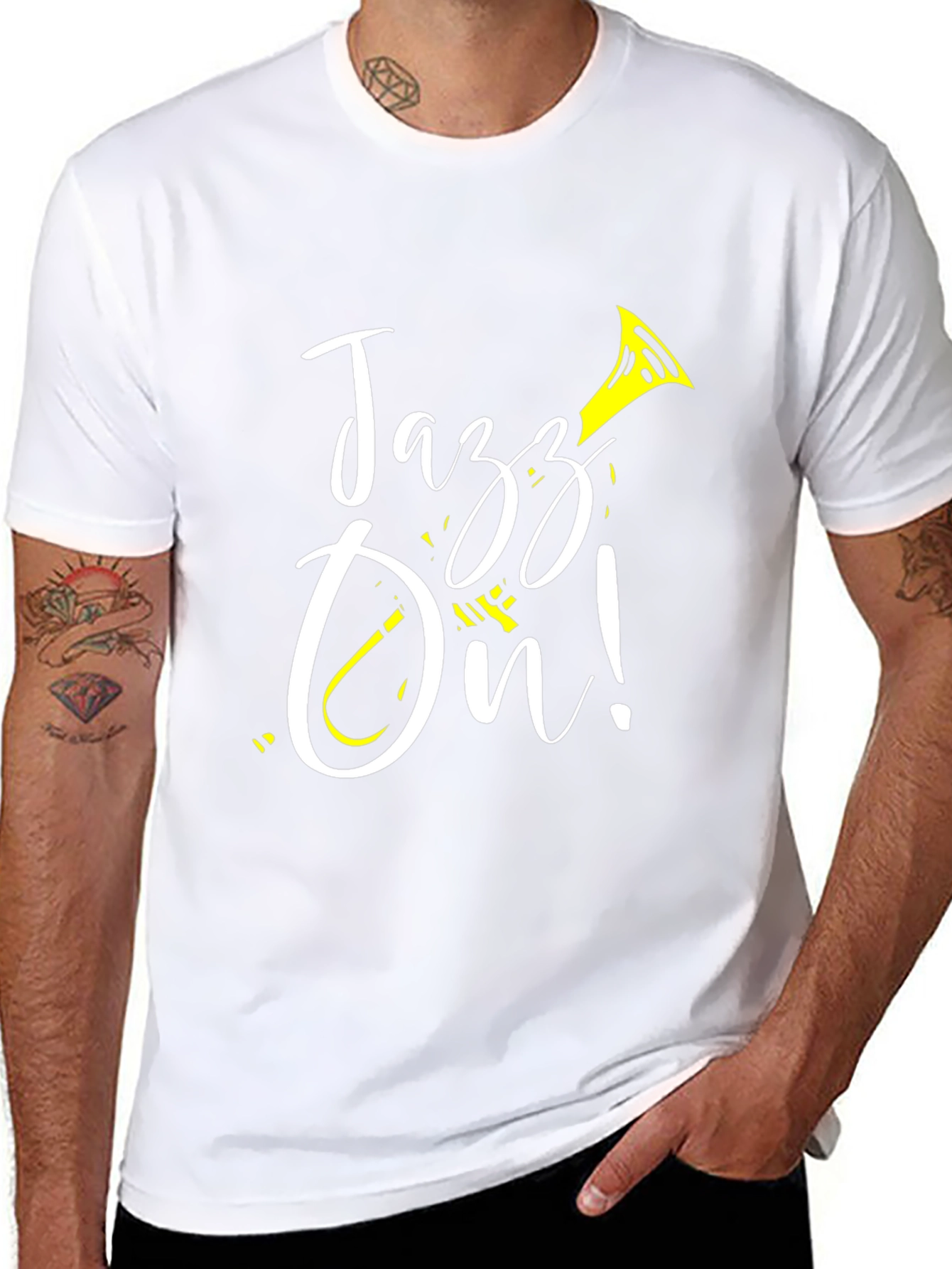 Jazz On! Black Graphic T-Shirt