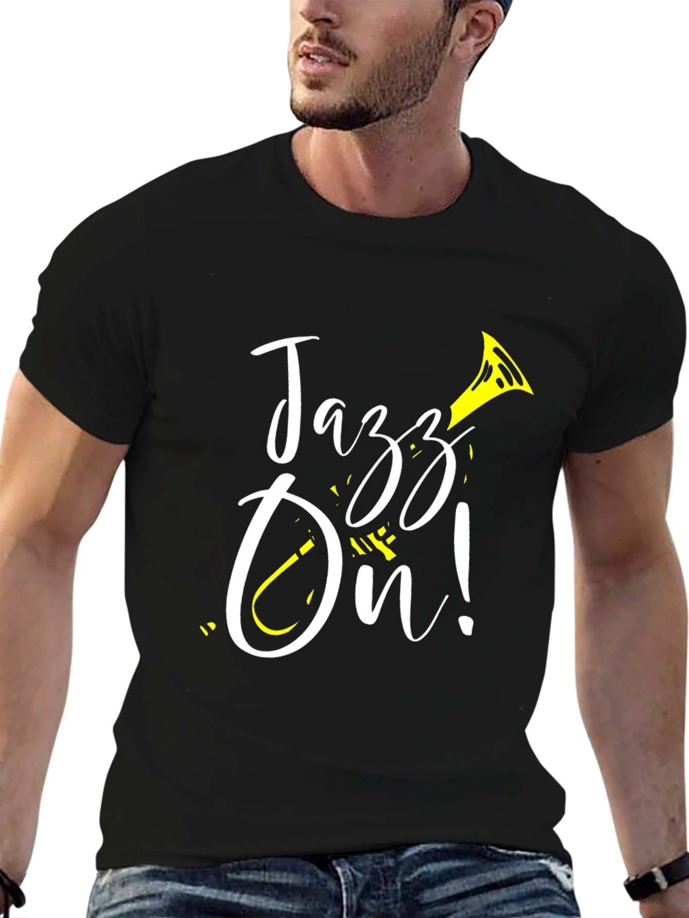 Jazz On! Black Graphic T-Shirt