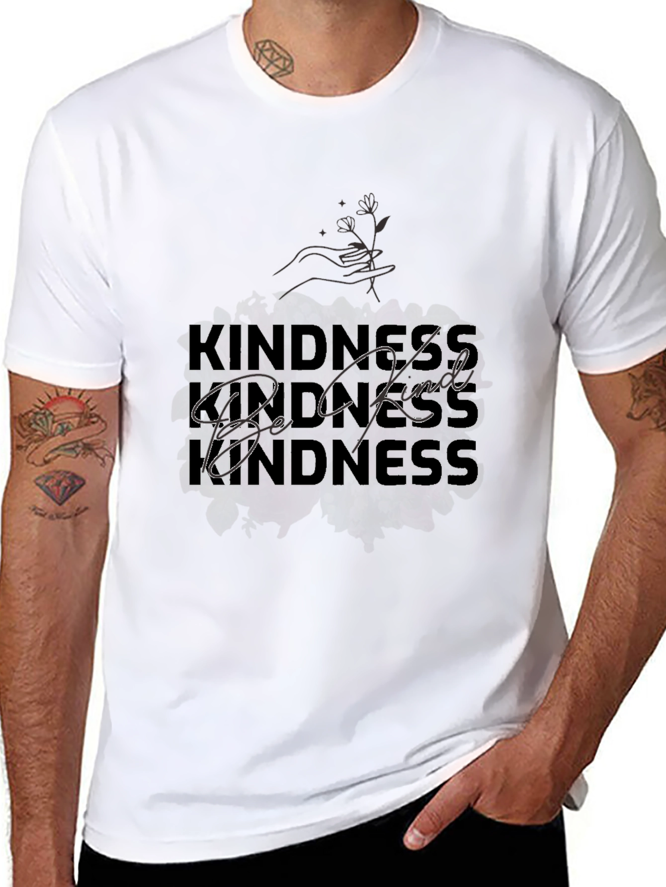 Kindness Graphic Print Black T-Shirt