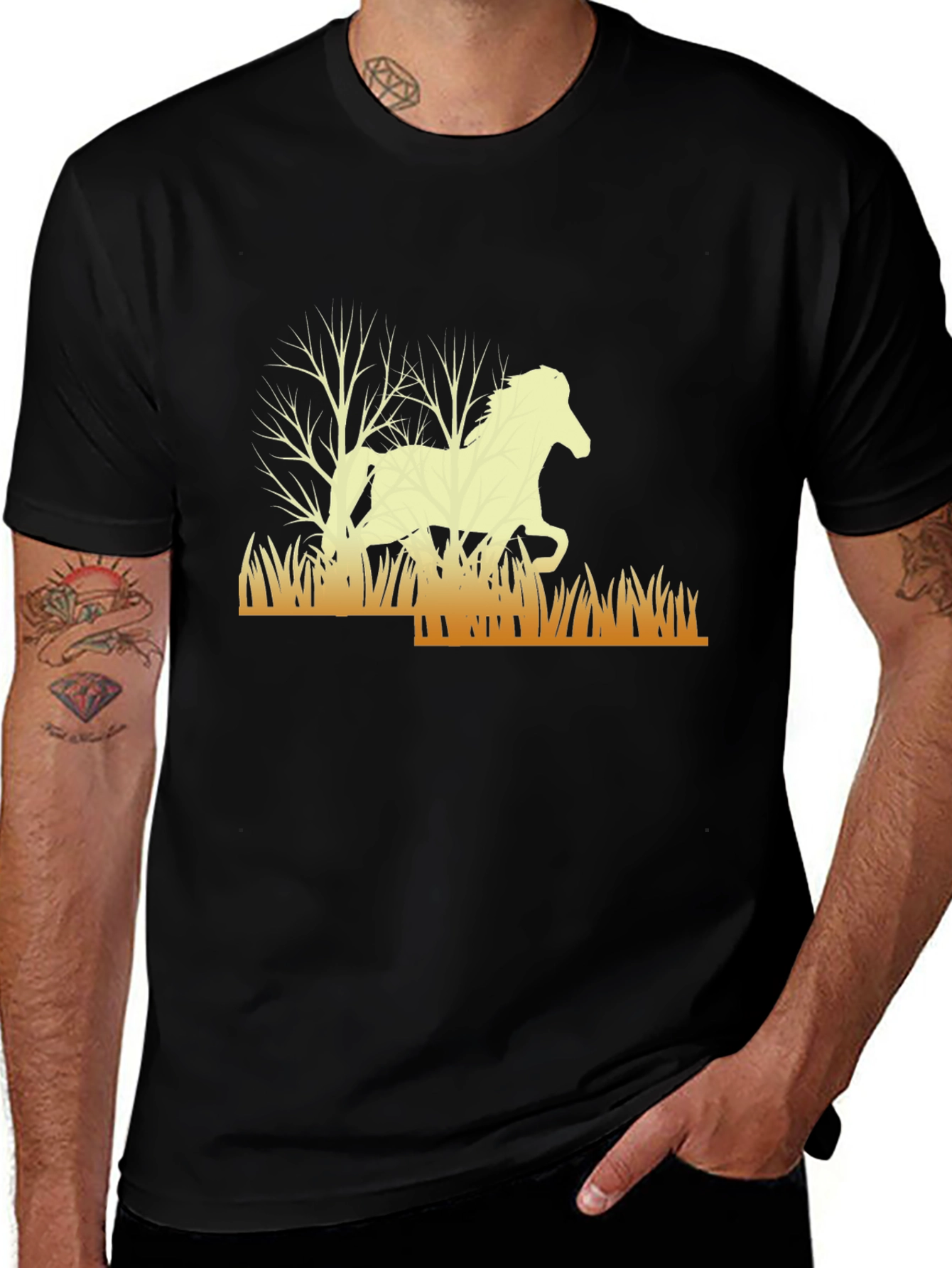 Horse Graphic Tee - Stylish Animal Print Shirt