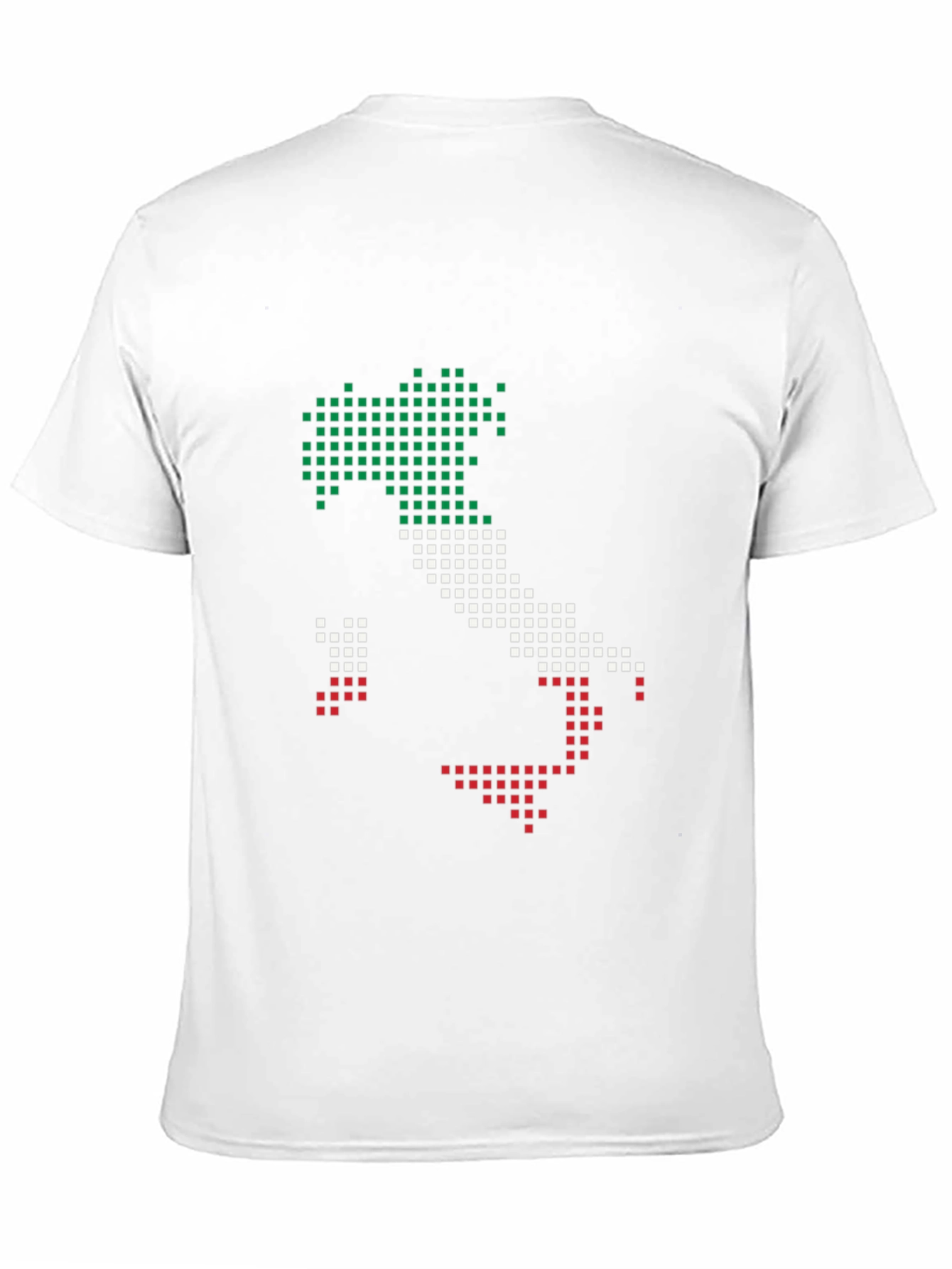 Italy Map Pixel Art T-Shirt - Black