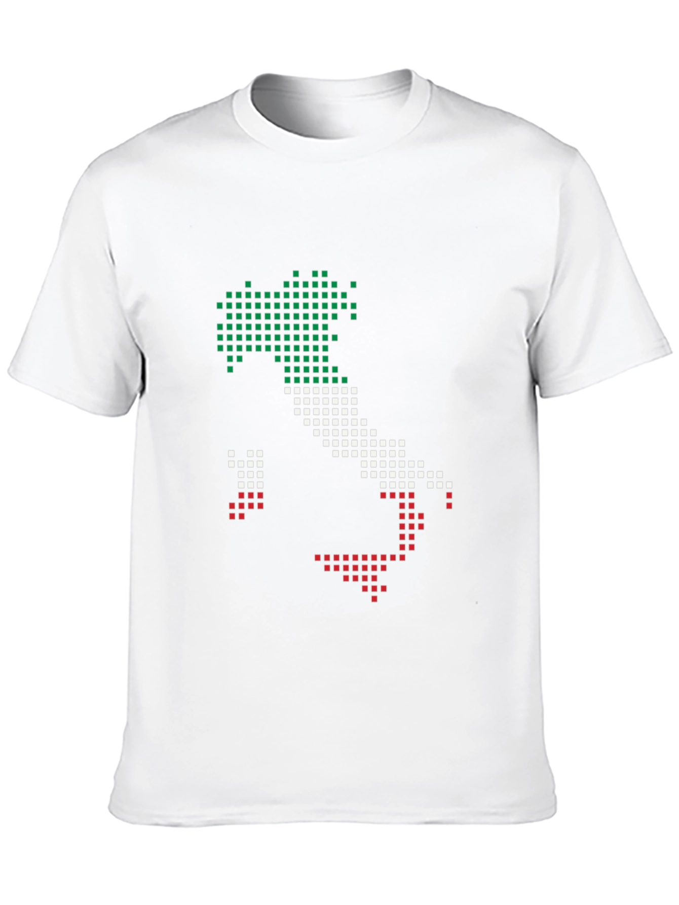 Italy Map Pixel Art T-Shirt - Black