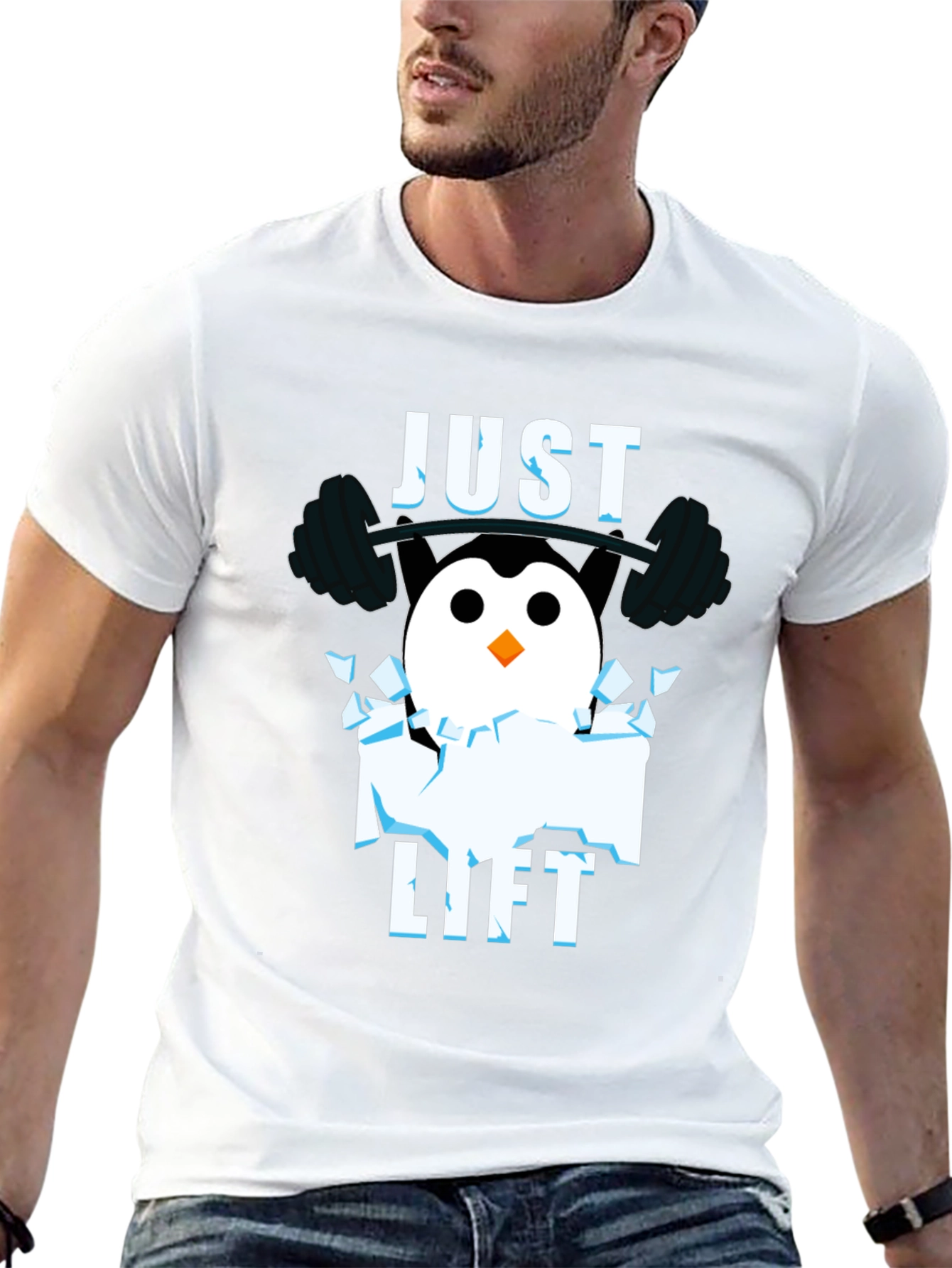 Just Lift Penguin Gym T-Shirt - Black