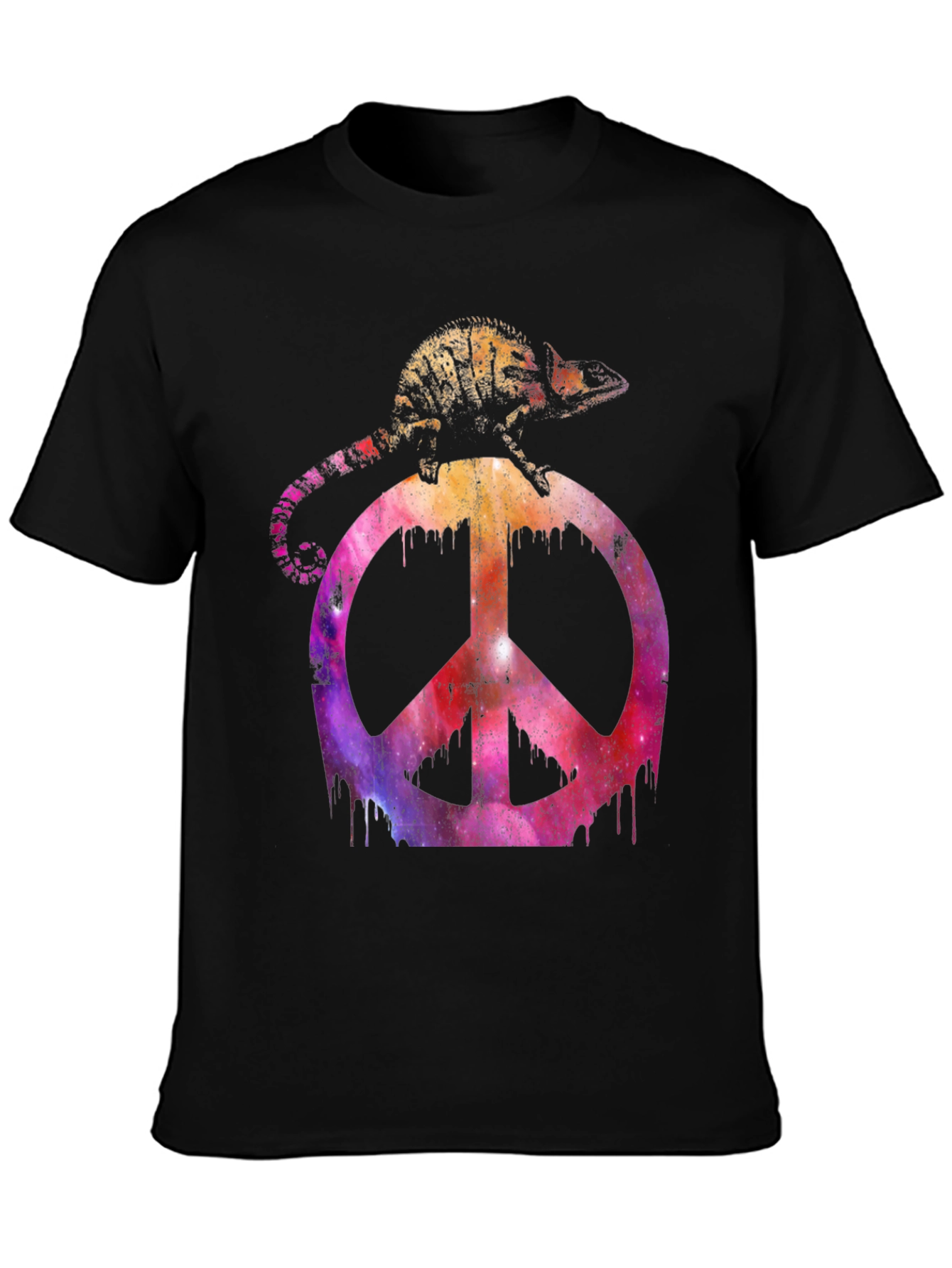 Chameleon Peace Sign Graphic T-Shirt
